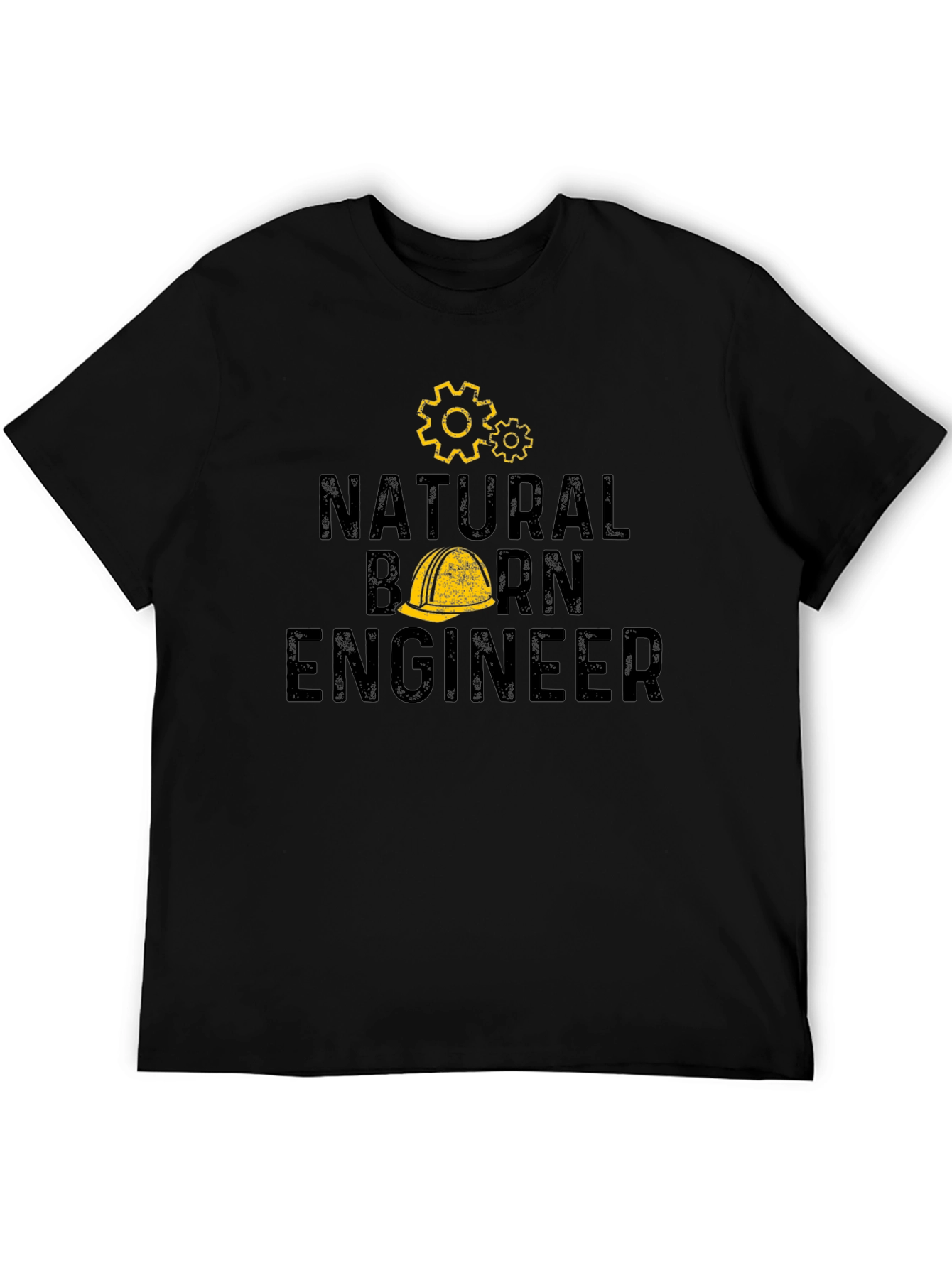 Natural Born Engineer Black Graphic T-Shirt