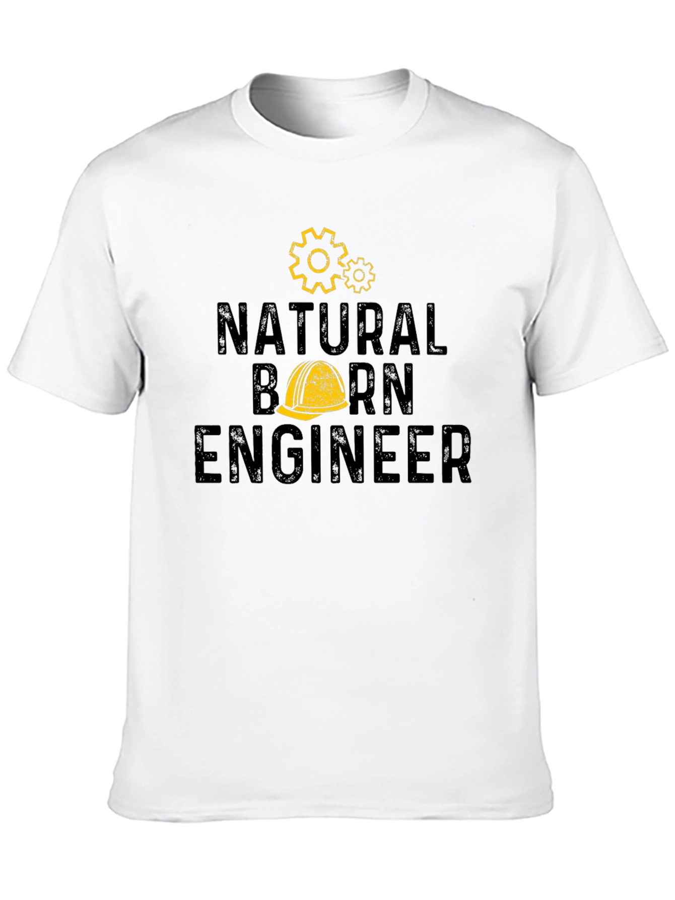 Natural Born Engineer Black Graphic T-Shirt