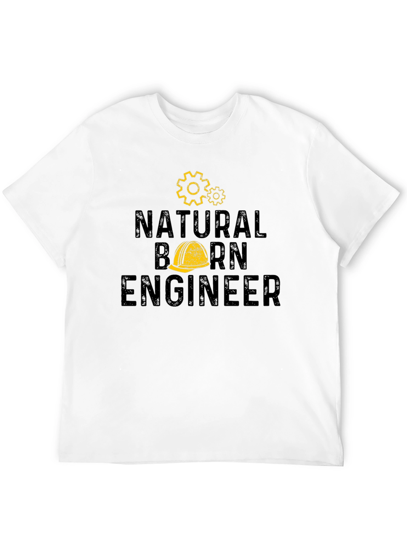 Natural Born Engineer Black Graphic T-Shirt