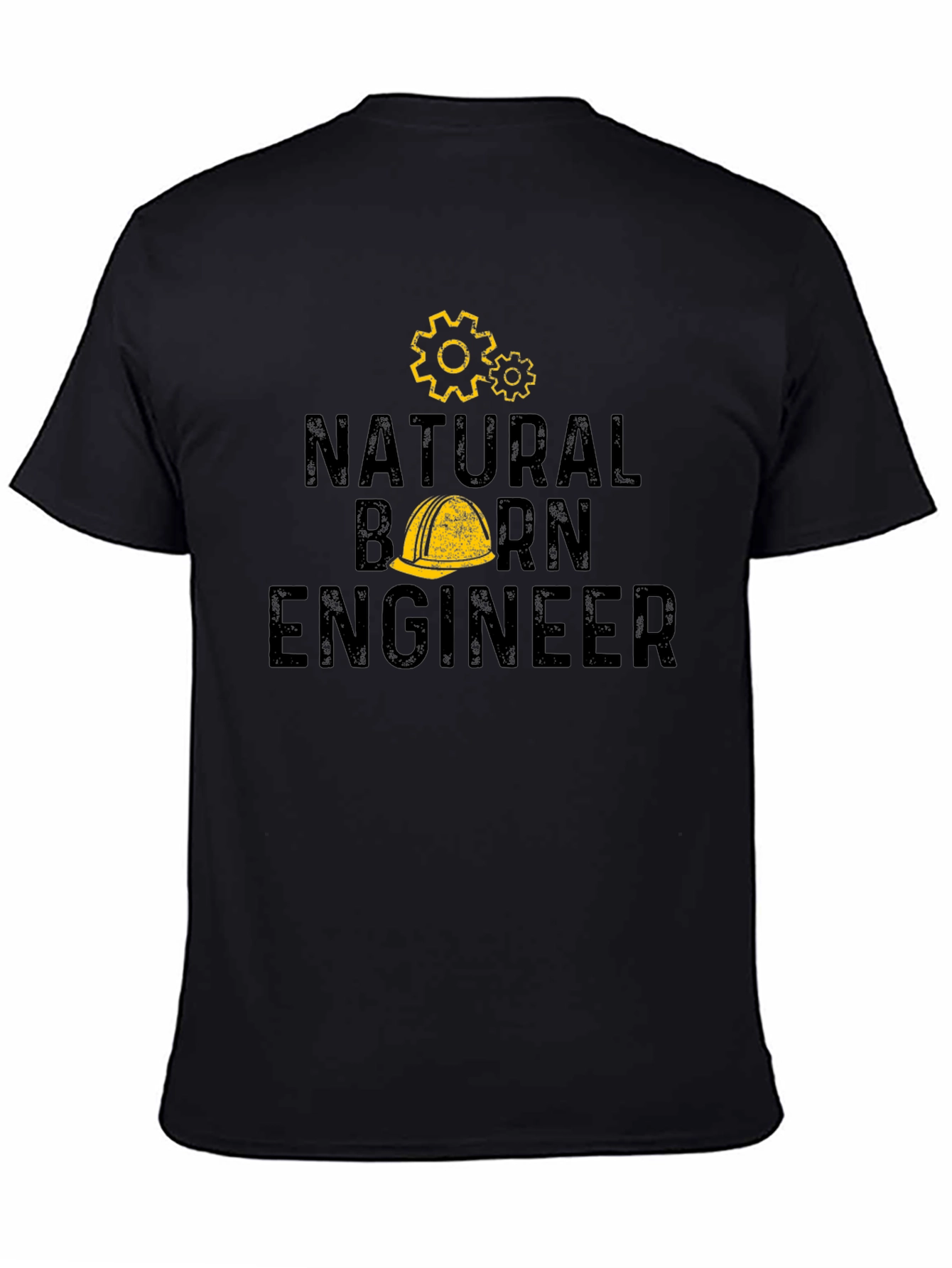 Natural Born Engineer Black Graphic T-Shirt
