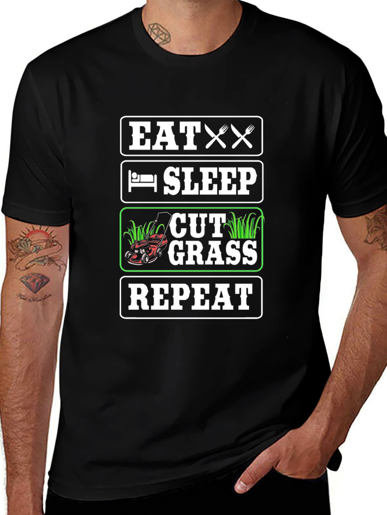 Eat Sleep Cut Grass Repeat T-Shirt