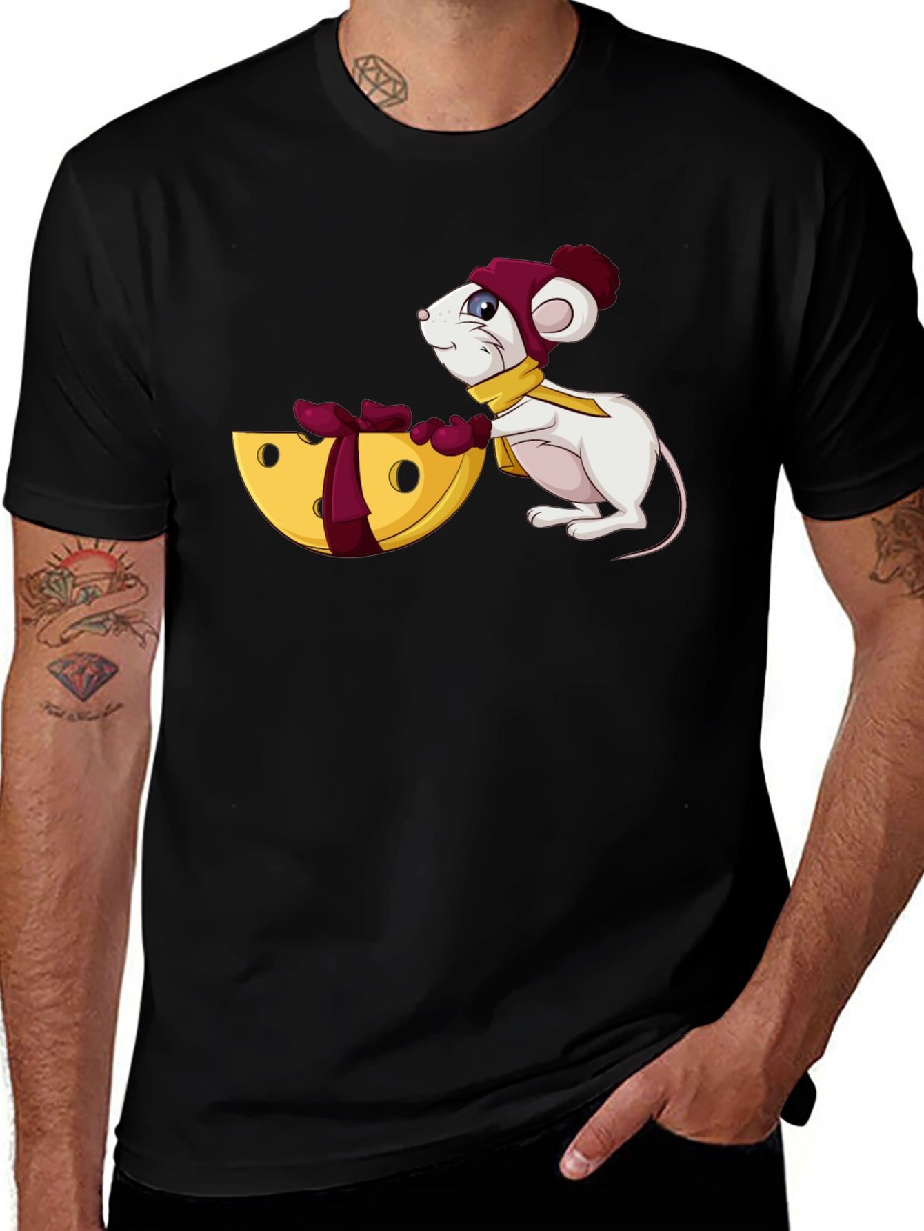 Cute Mouse & Cheese Graphic Tee