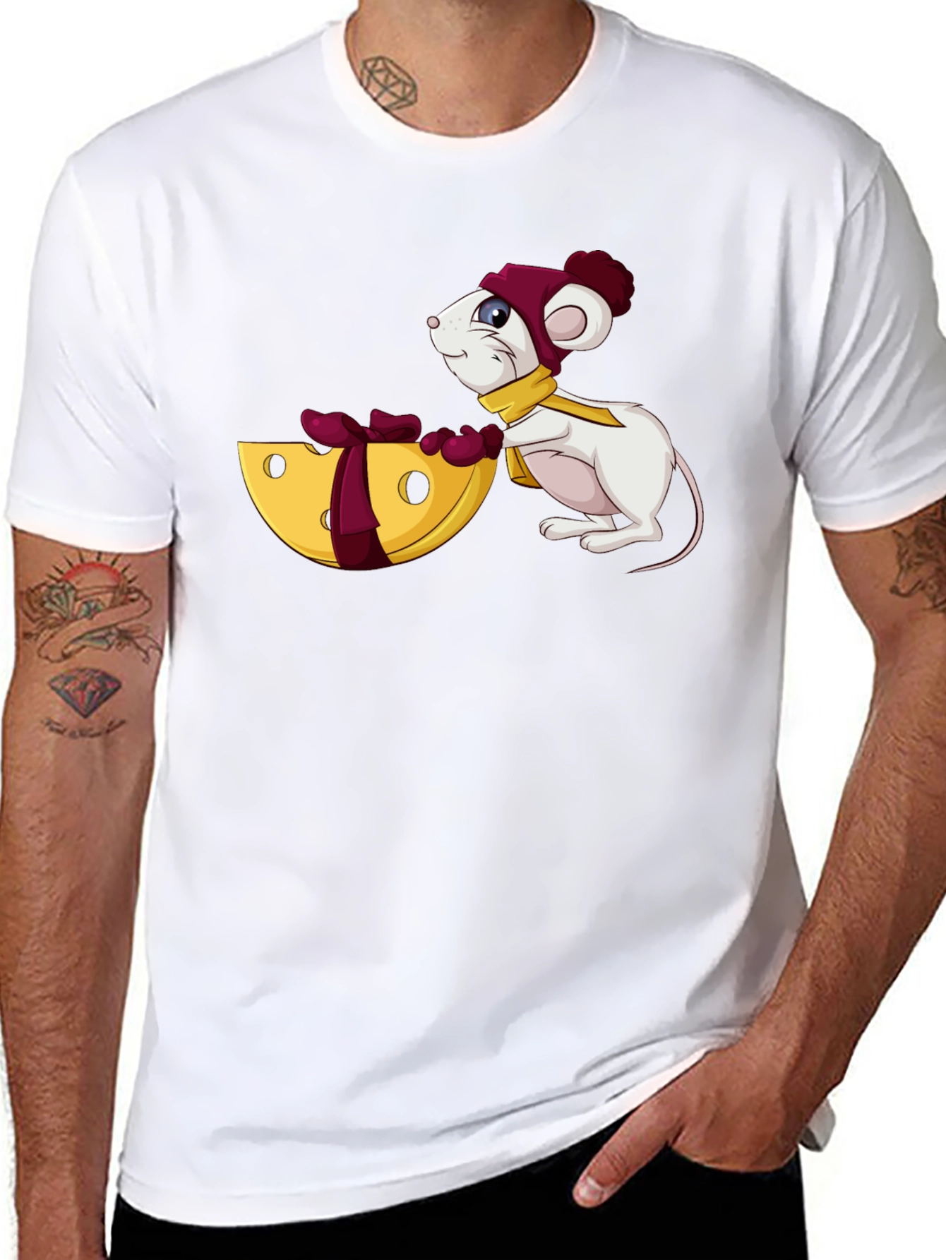 Cute Mouse & Cheese Graphic Tee