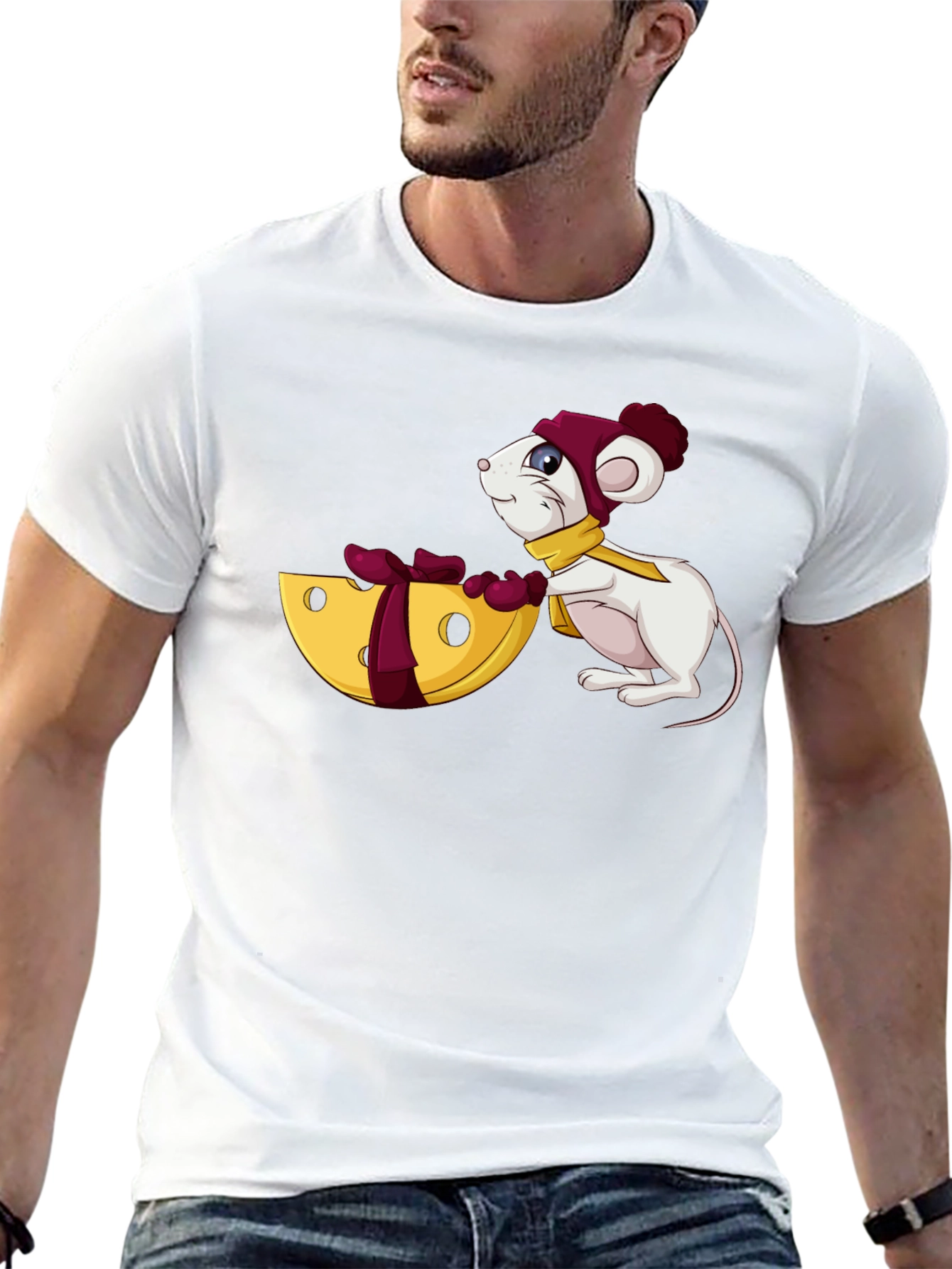 Cute Mouse & Cheese Graphic Tee