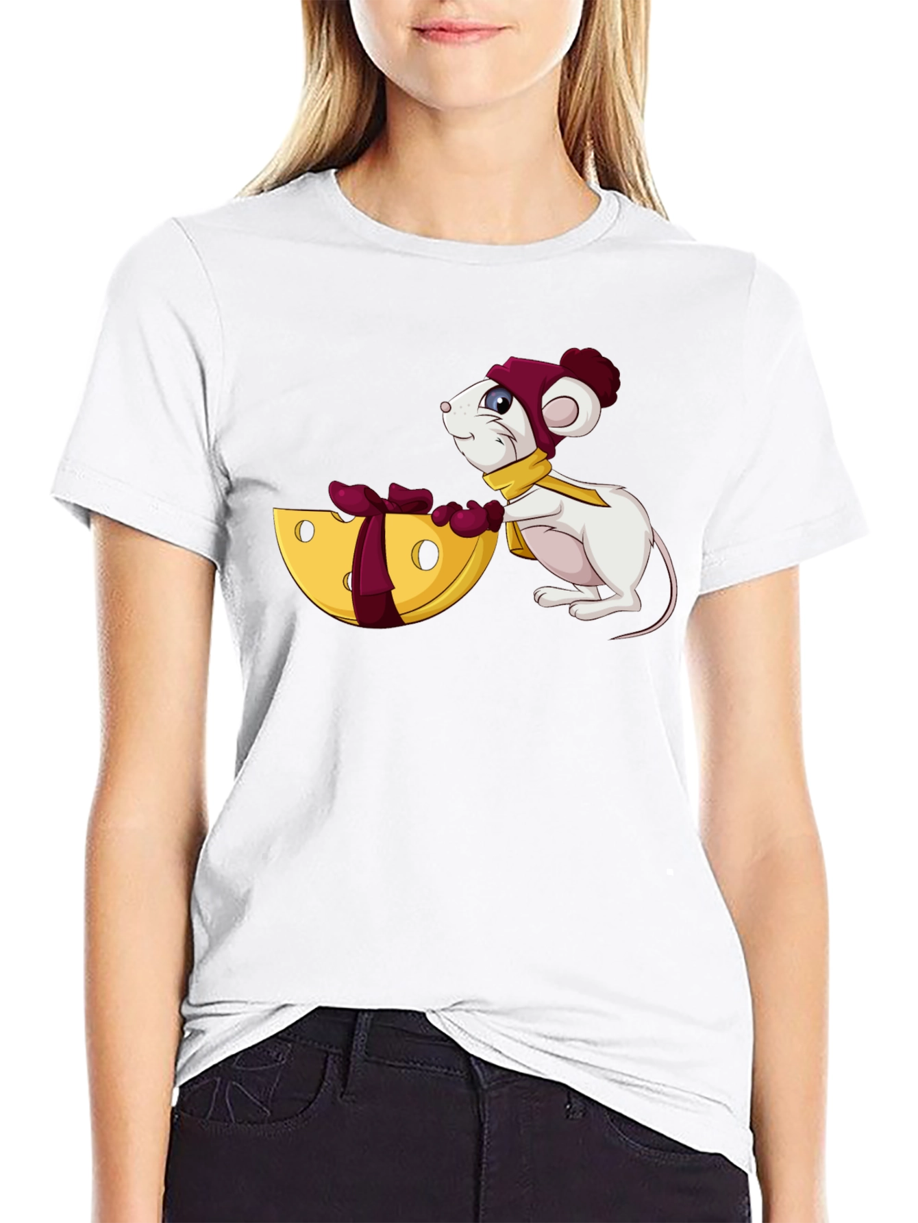 Cute Mouse & Cheese Graphic Tee