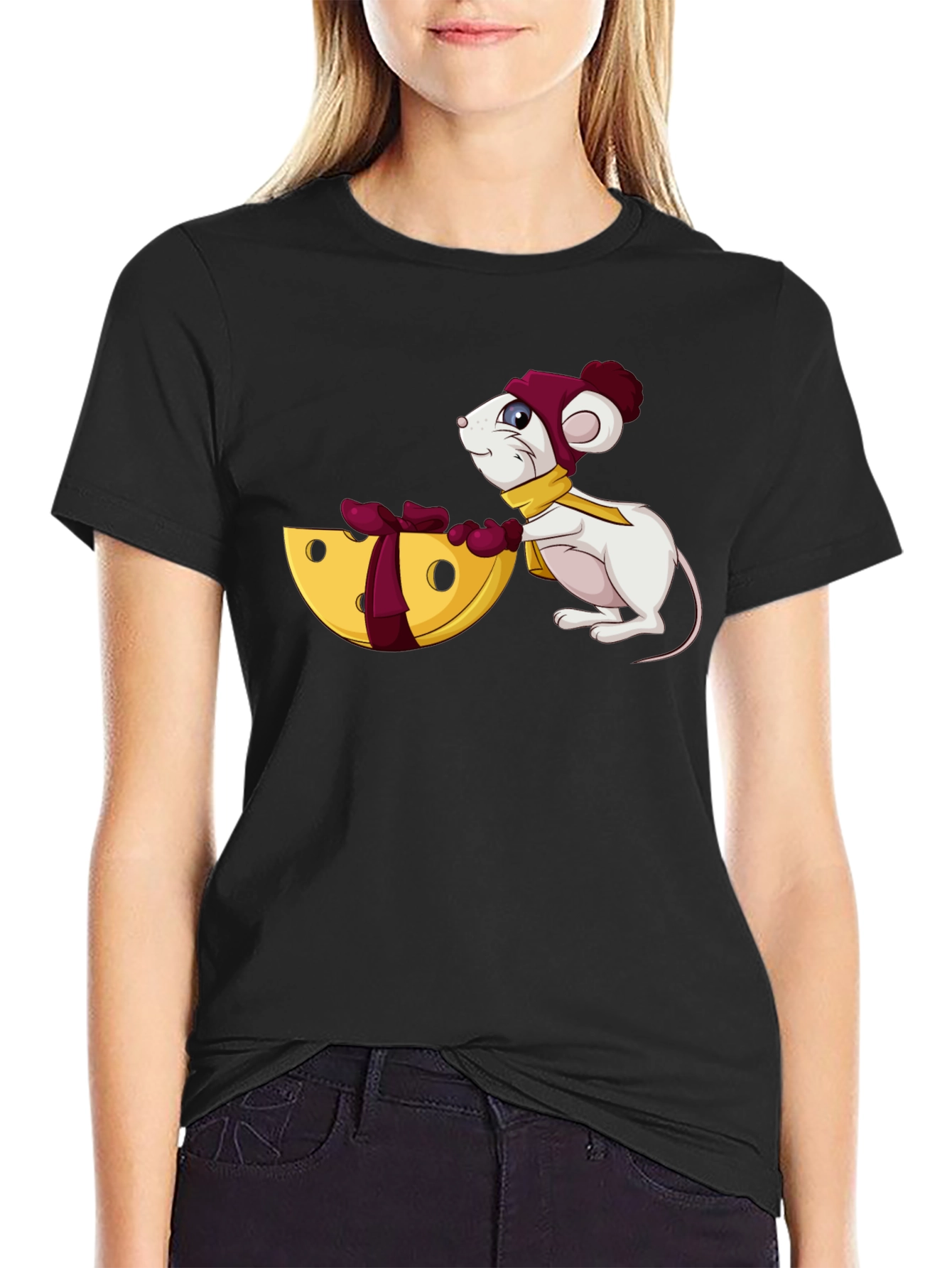 Cute Mouse & Cheese Graphic Tee