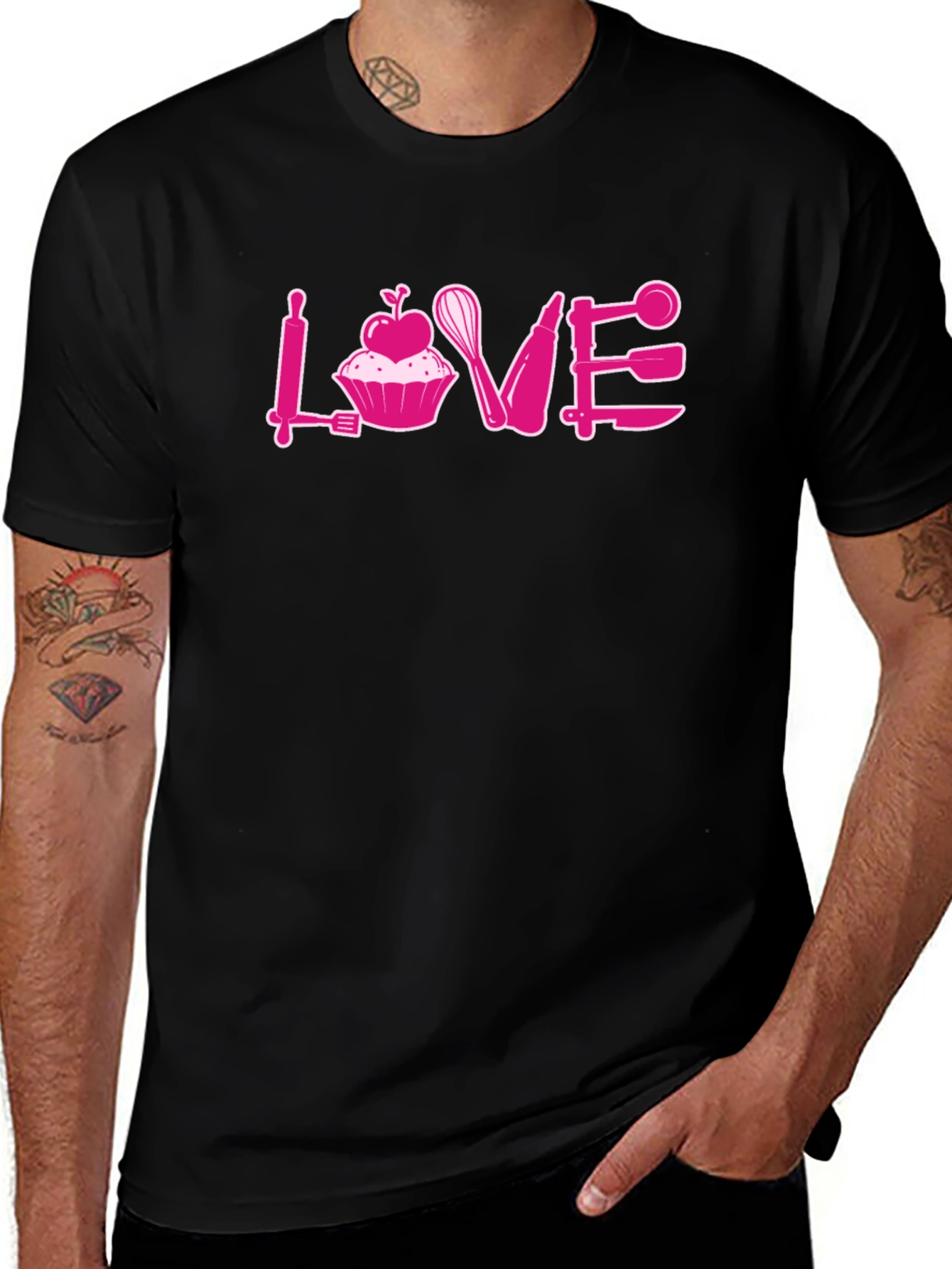 Baking Love Graphic T-Shirt - Black