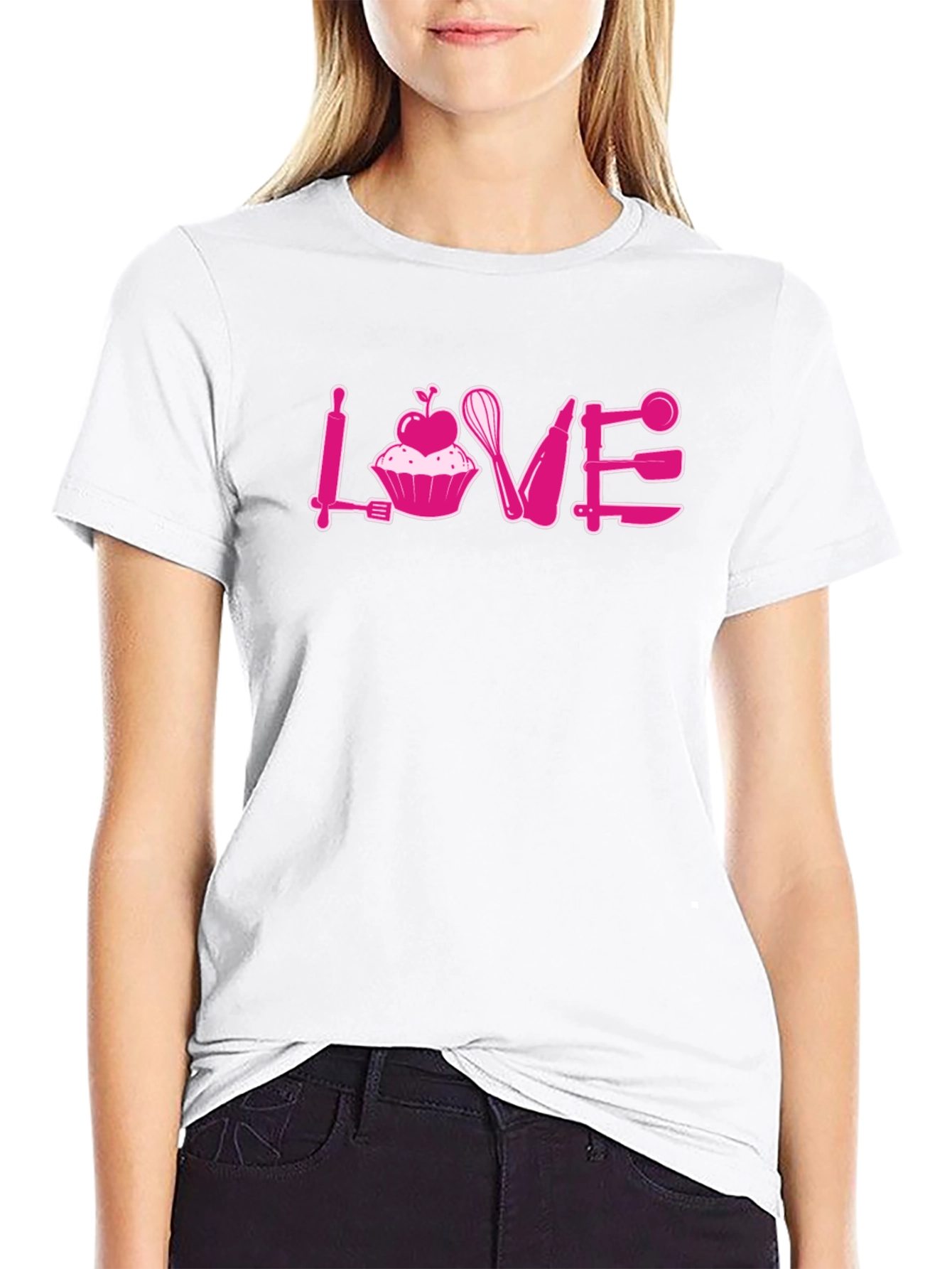 Baking Love Graphic T-Shirt - Black