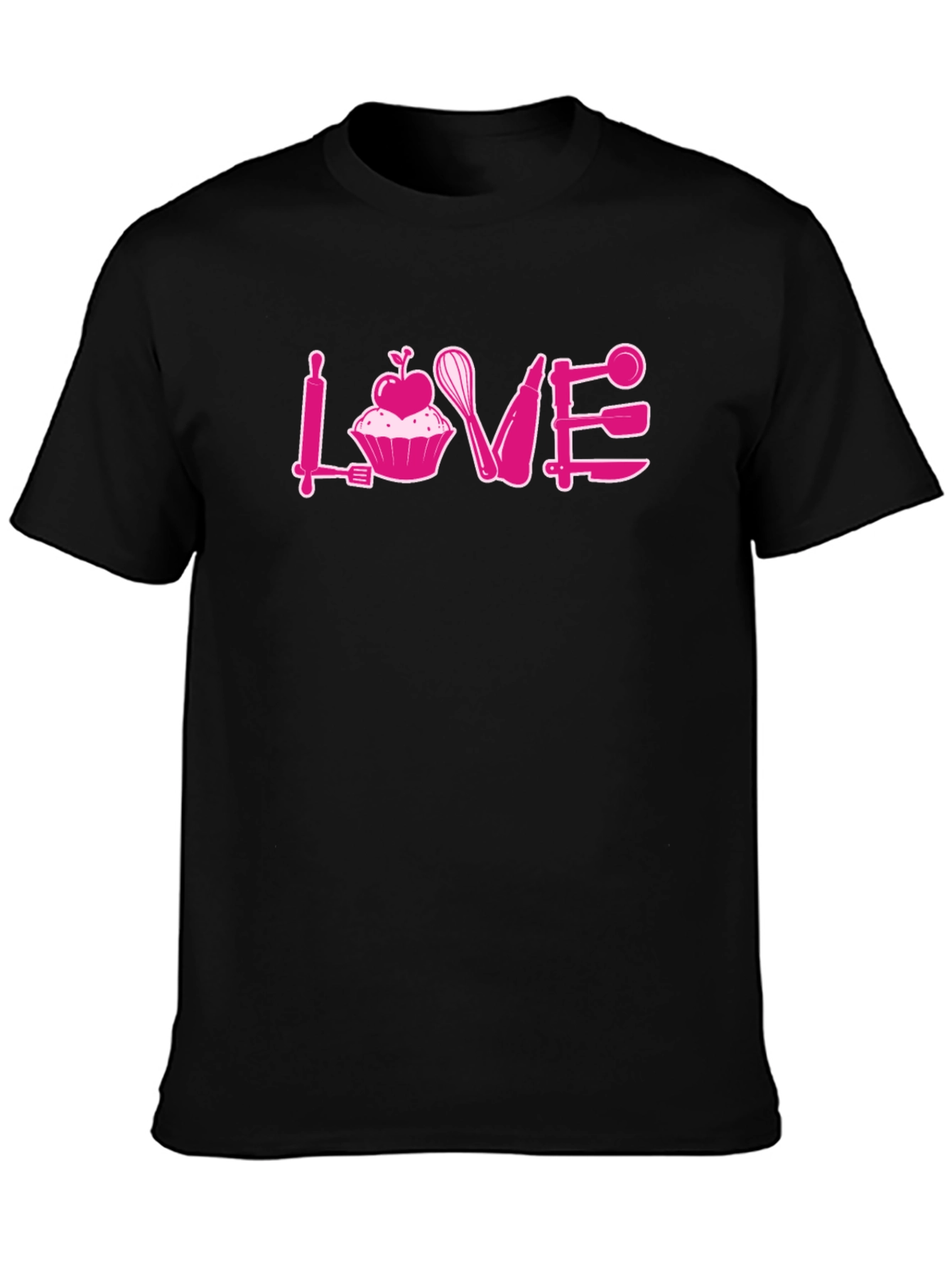 Baking Love Graphic T-Shirt - Black