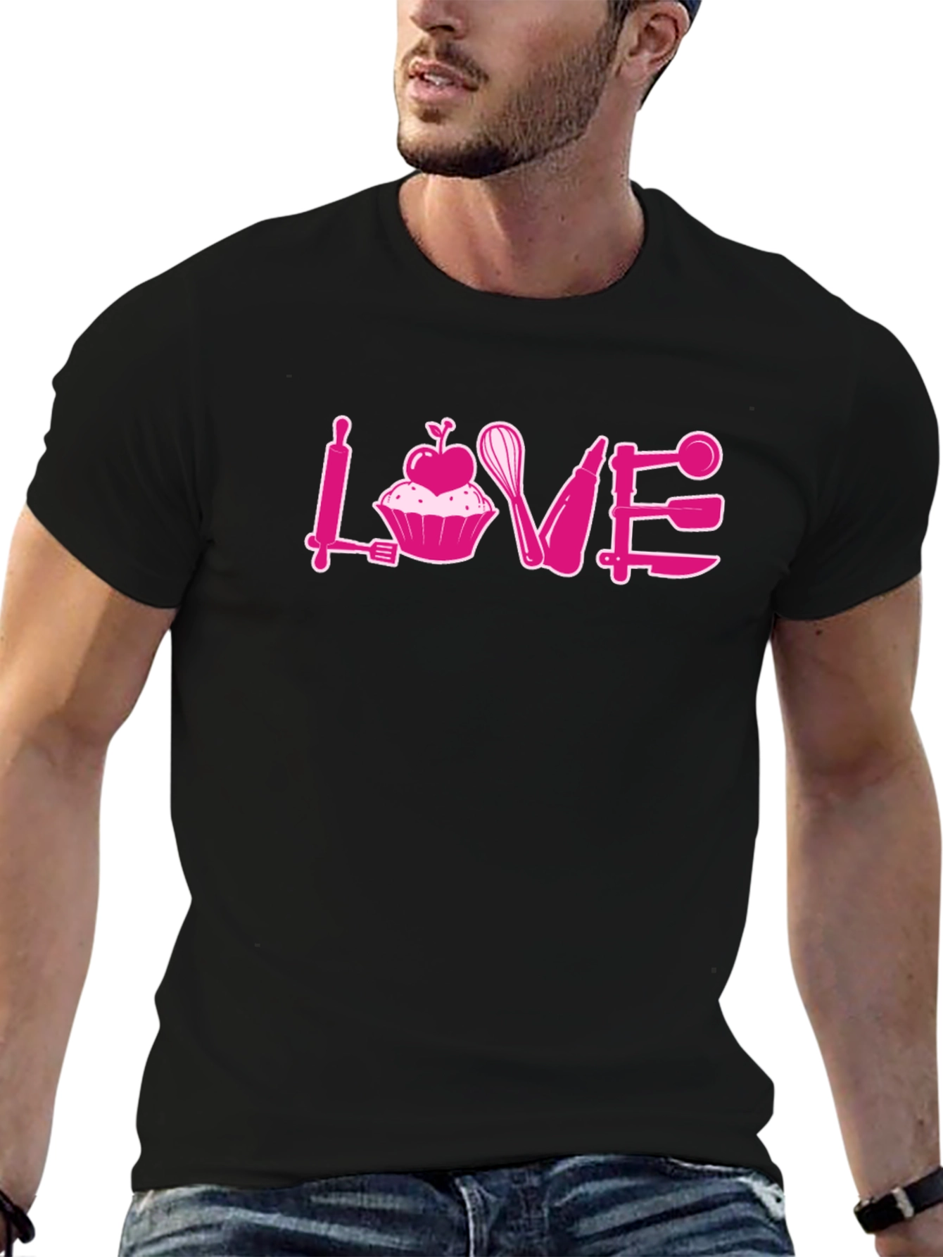 Baking Love Graphic T-Shirt - Black
