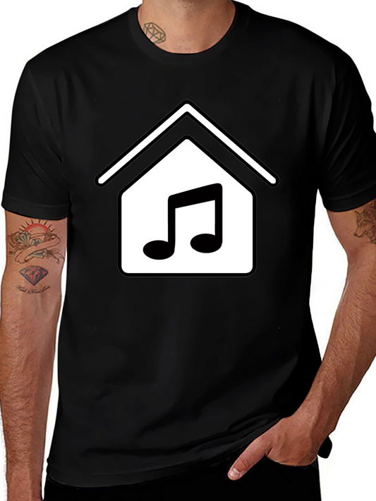 Music Home Graphic T-Shirt - Black