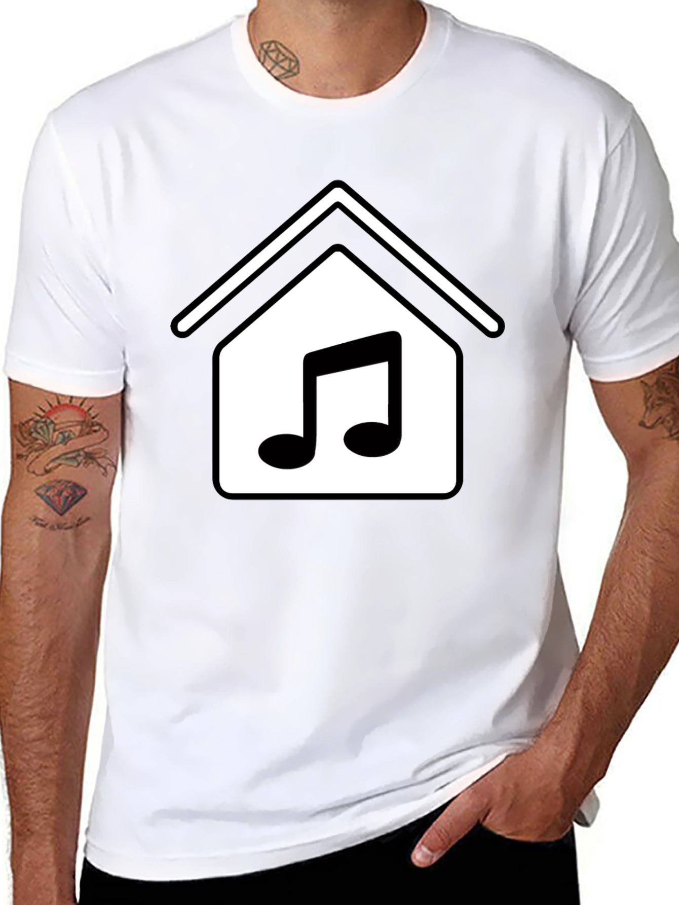 Music Home Graphic T-Shirt - Black