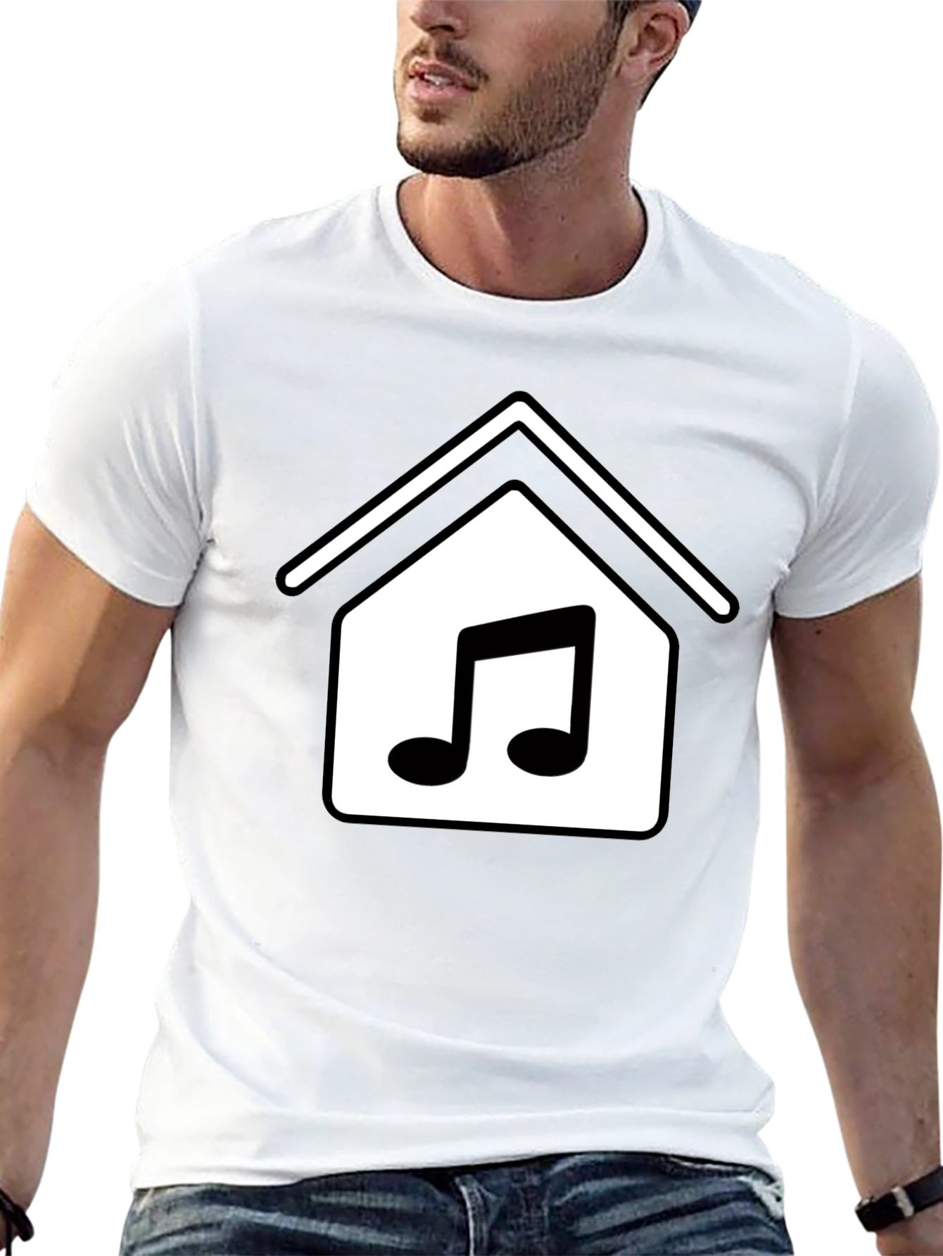 Music Home Graphic T-Shirt - Black