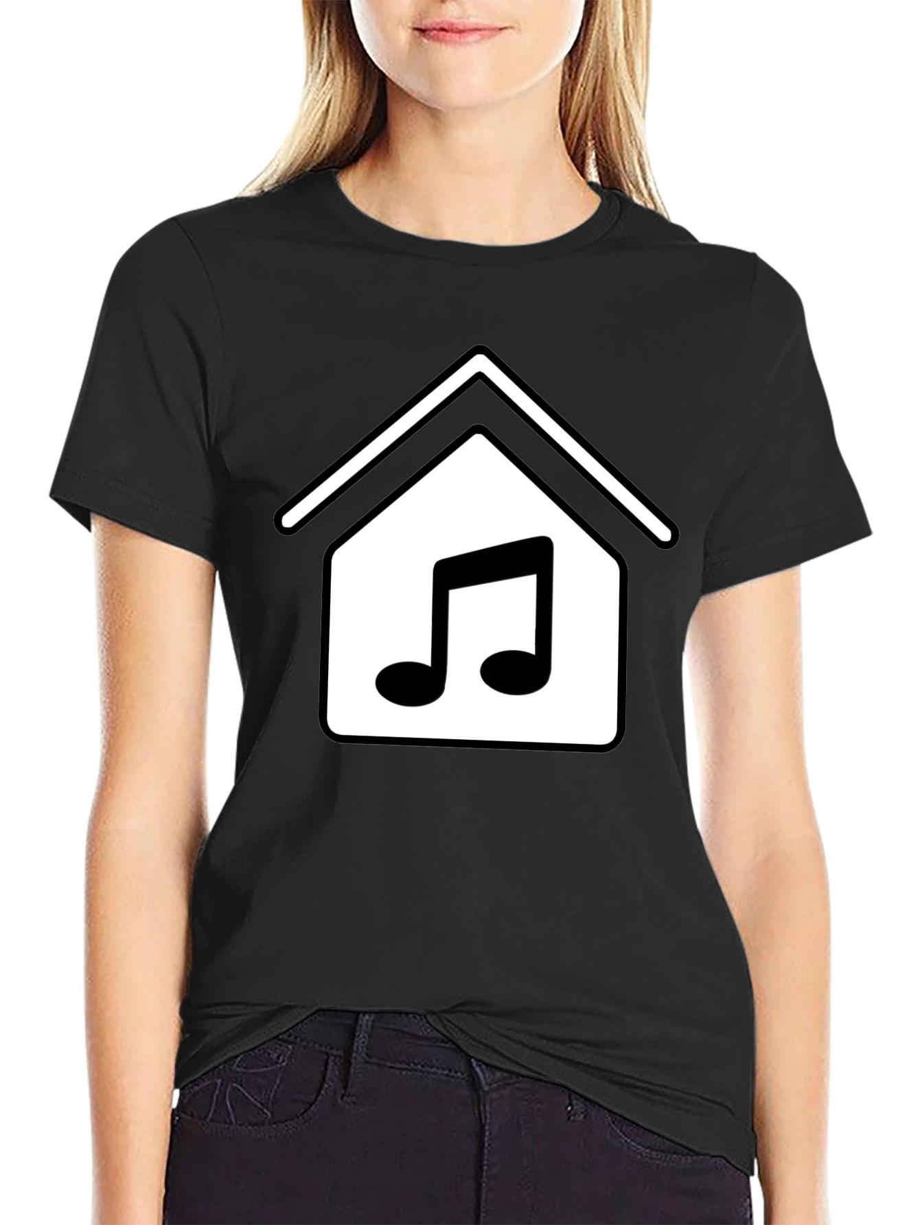 Music Home Graphic T-Shirt - Black