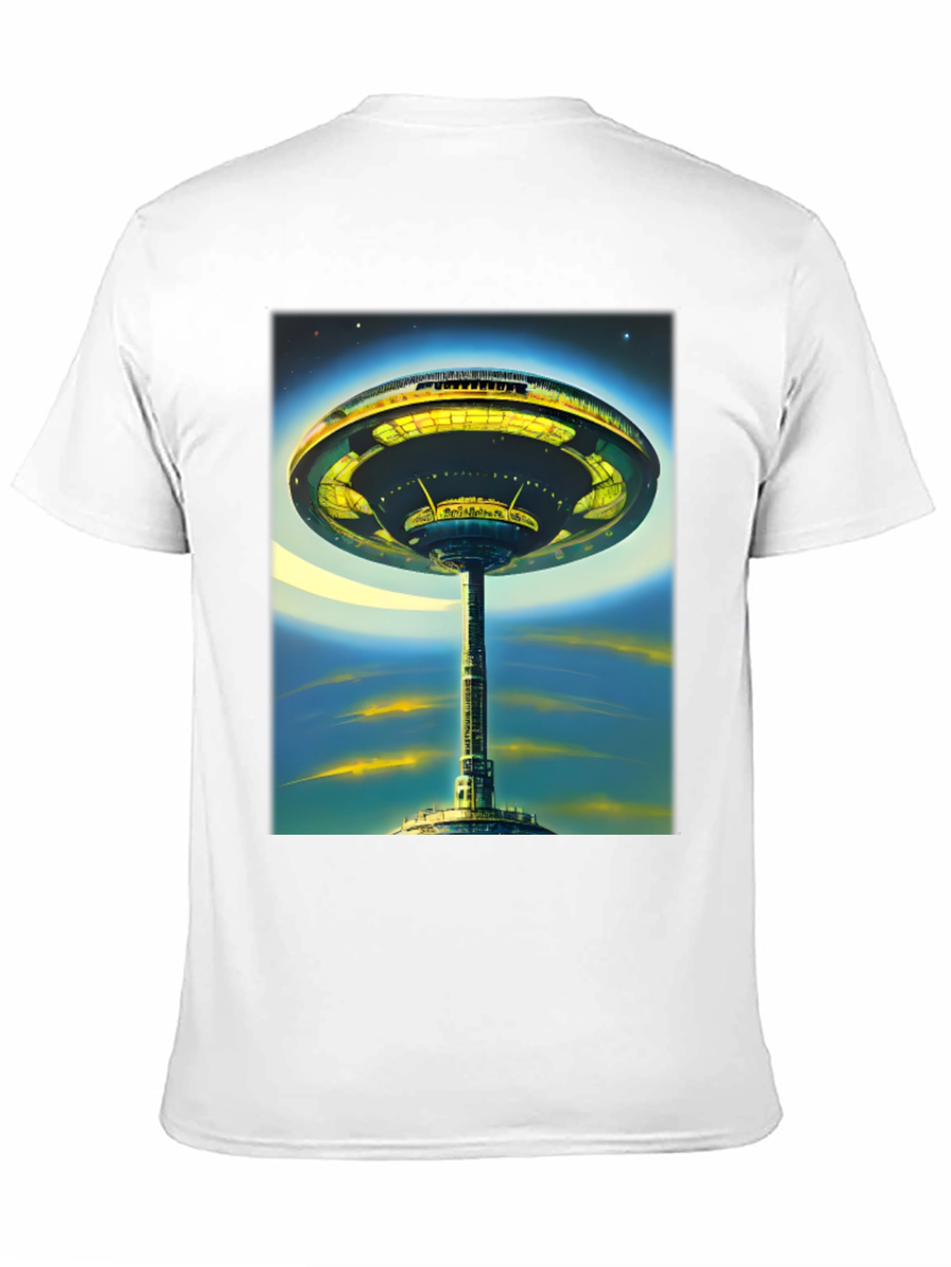 Futuristic Cityscape Graphic Tee - Sci-Fi Style