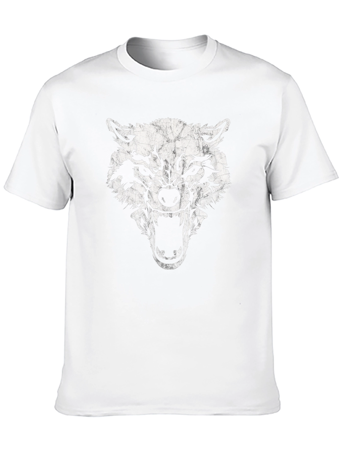 Mens Black Wolf Graphic Print T-Shirt