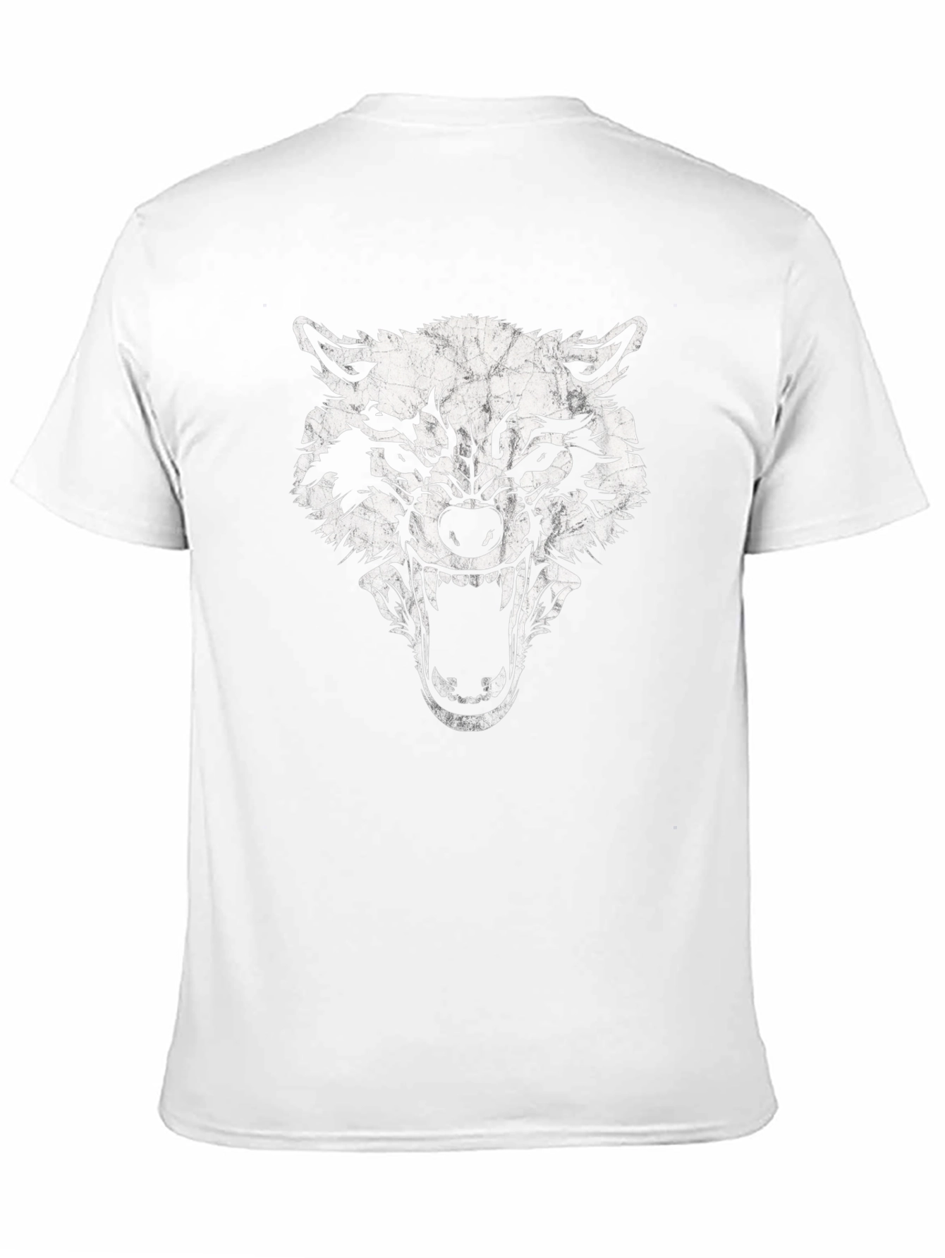 Mens Black Wolf Graphic Print T-Shirt