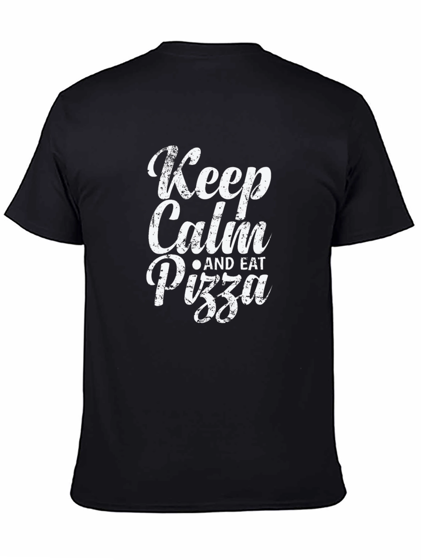 Keep Calm & Eat Pizza - Black Graphic Tee