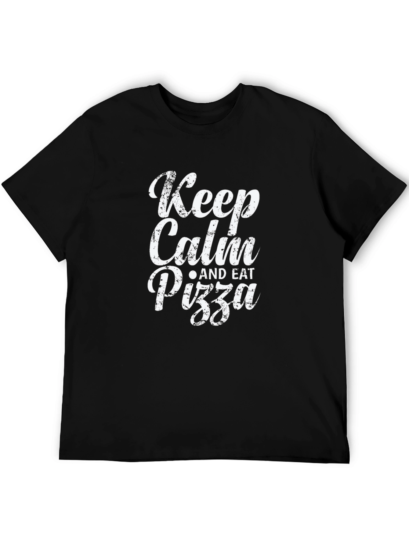 Keep Calm & Eat Pizza - Black Graphic Tee