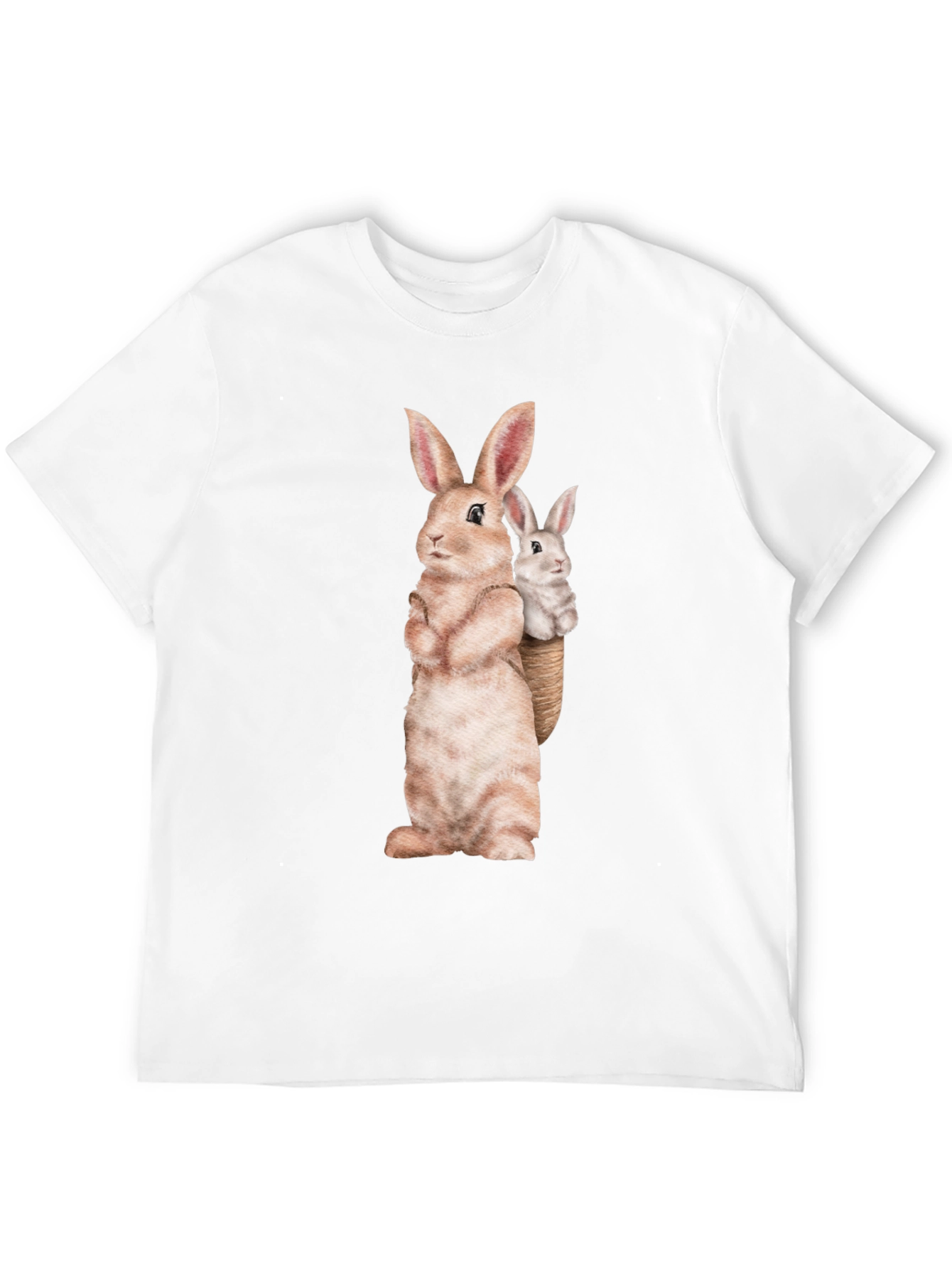 Bunny Graphic Tee - Soft Black Cotton Blend