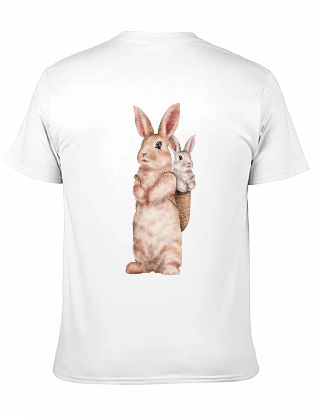 Bunny Graphic Tee - Soft Black Cotton Blend