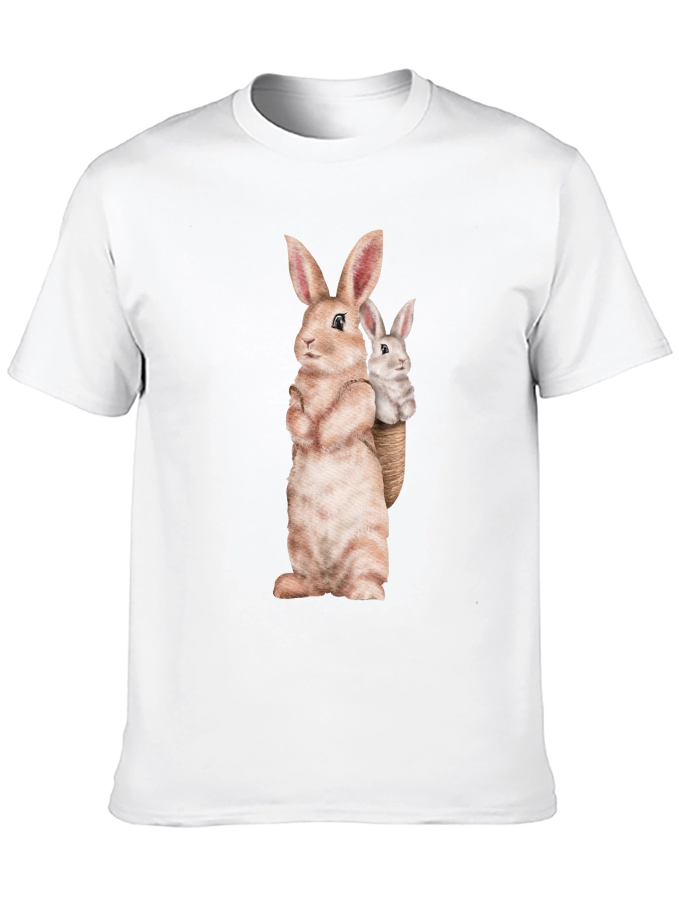 Bunny Graphic Tee - Soft Black Cotton Blend