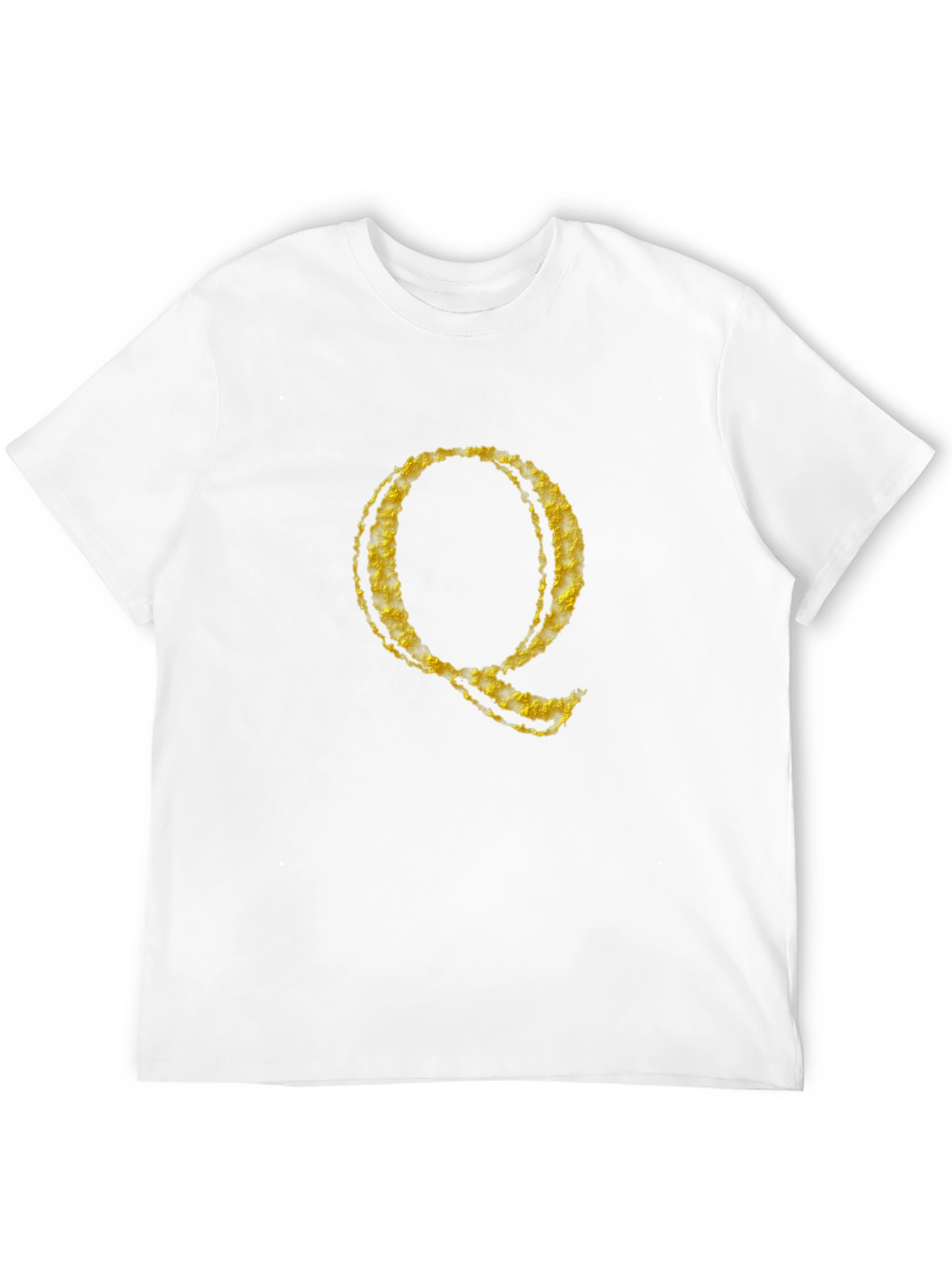 Letter Q Graphic Tee - Black Cotton Blend