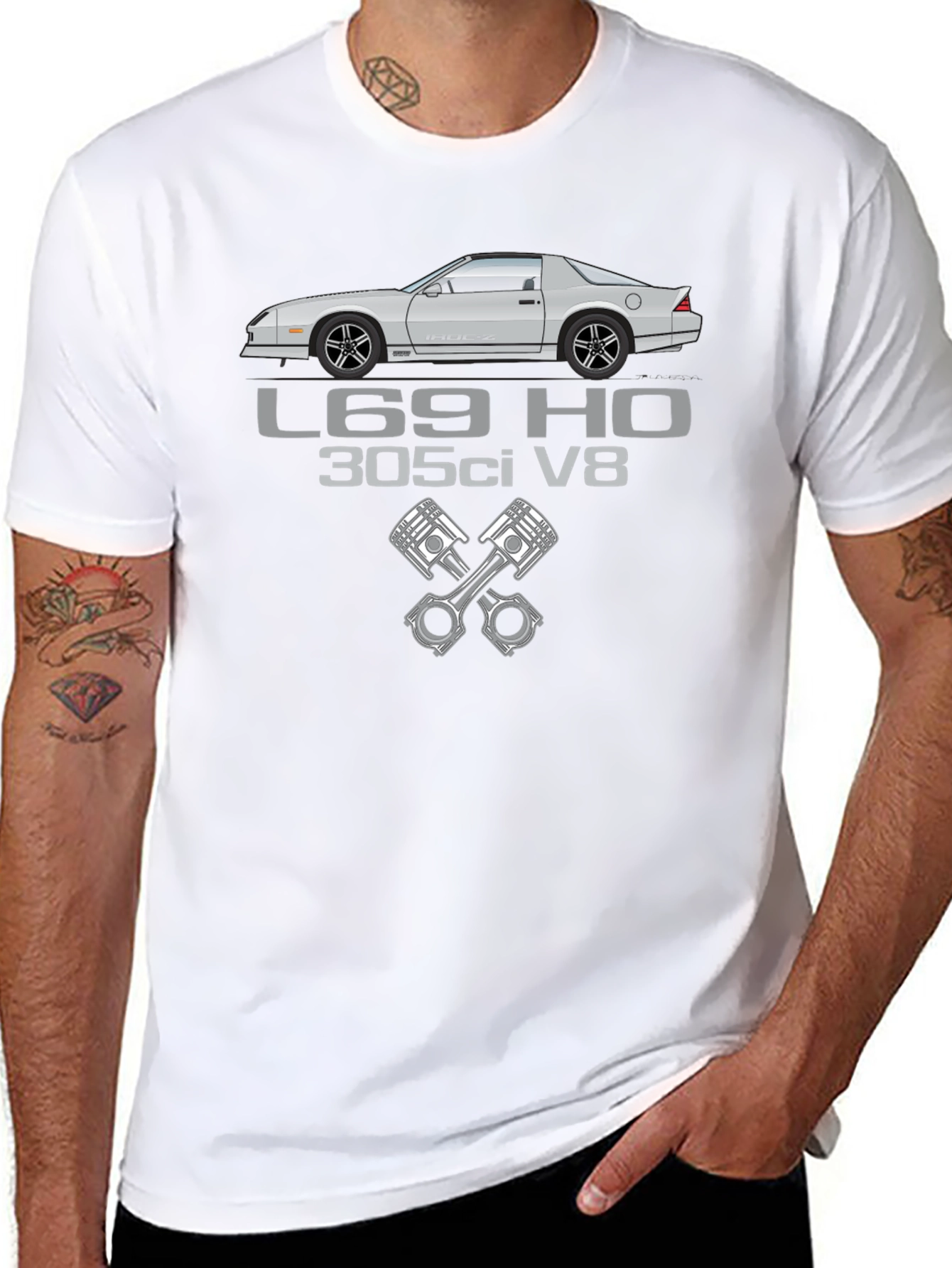 Camaro L69 HO 305ci V8 Black T-Shirt