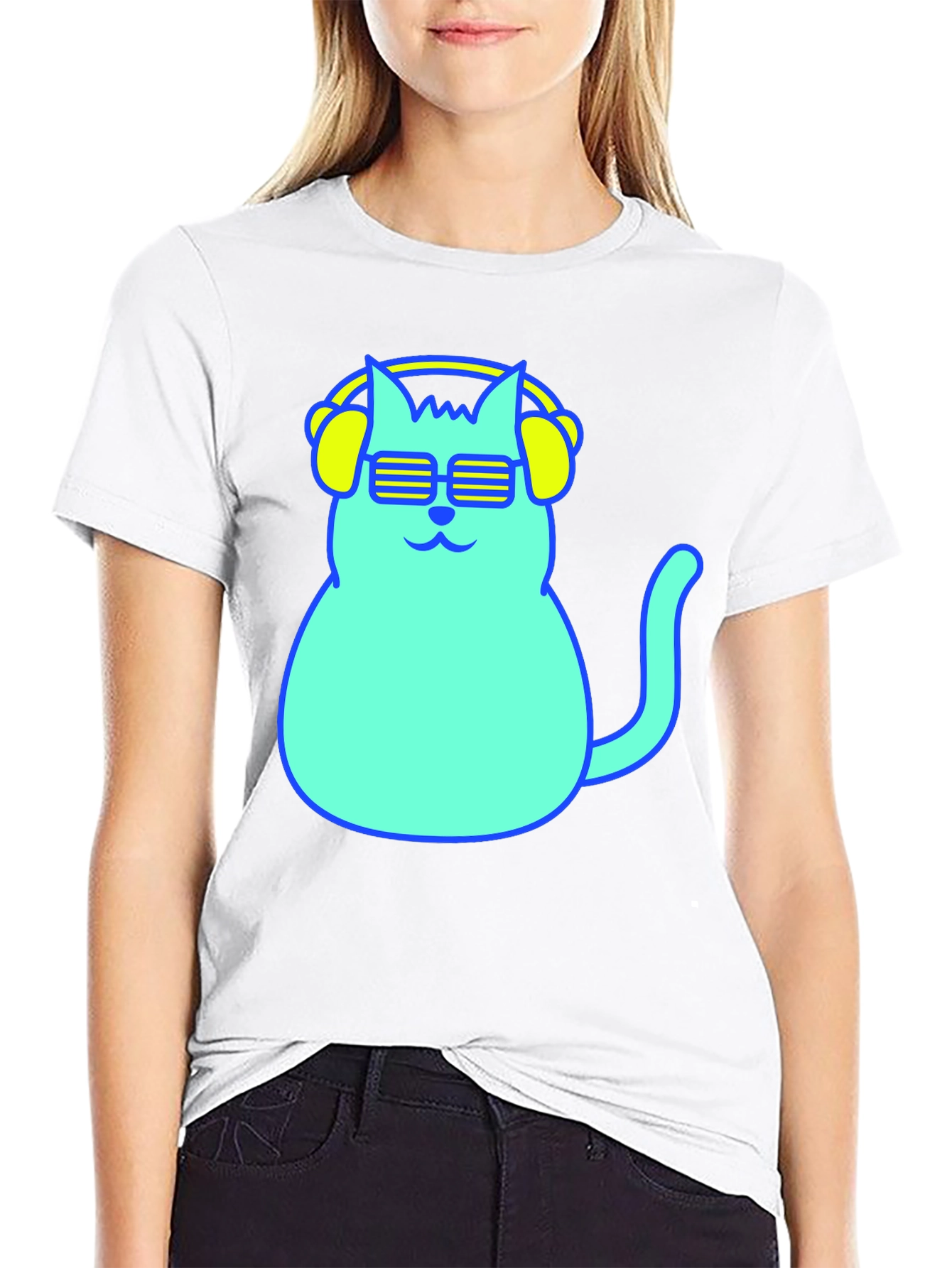 Cool Cat Tee - Neon Style