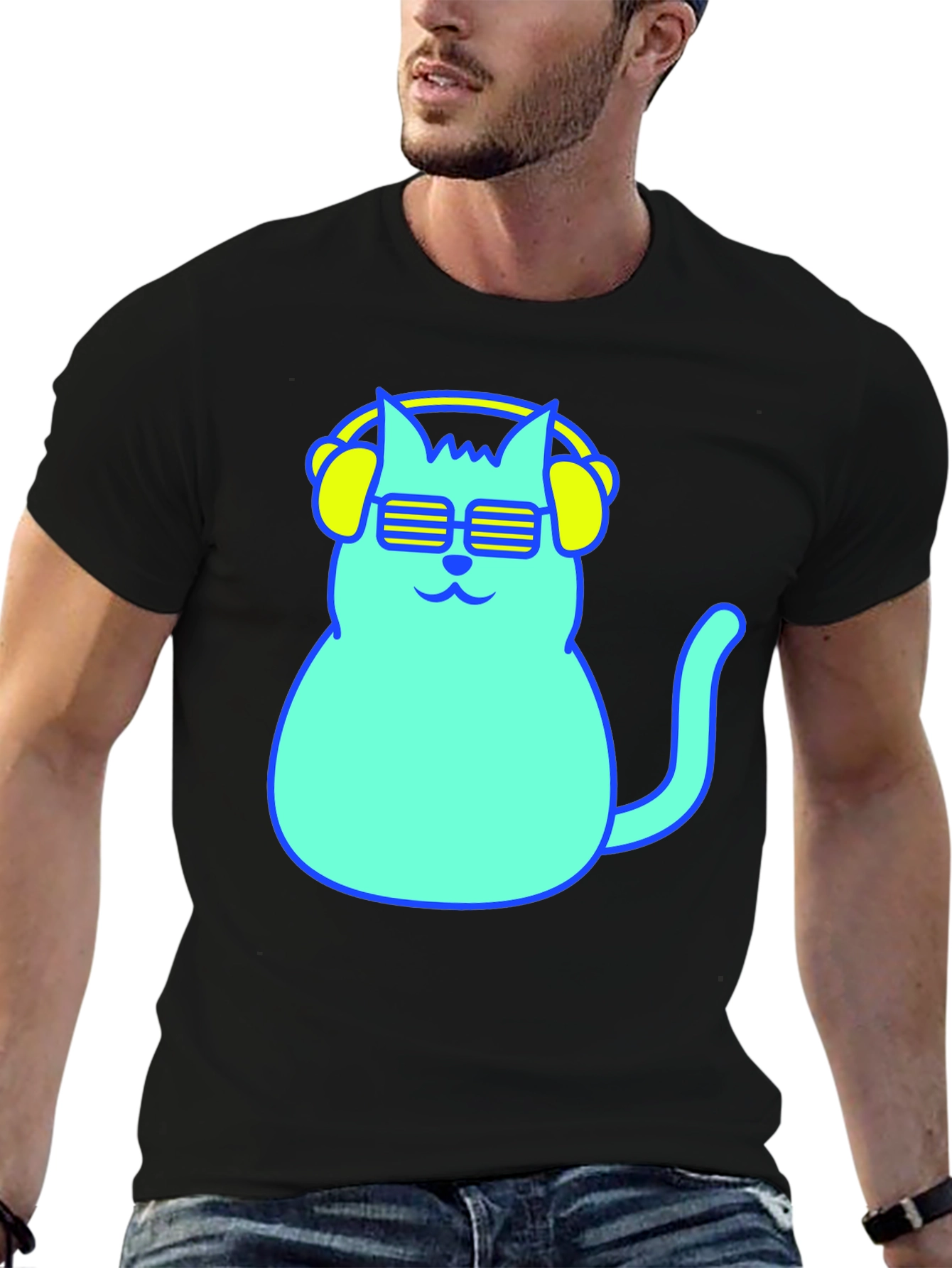 Cool Cat Tee - Neon Style