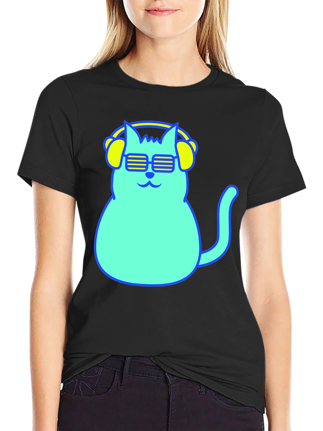 Cool Cat Tee - Neon Style