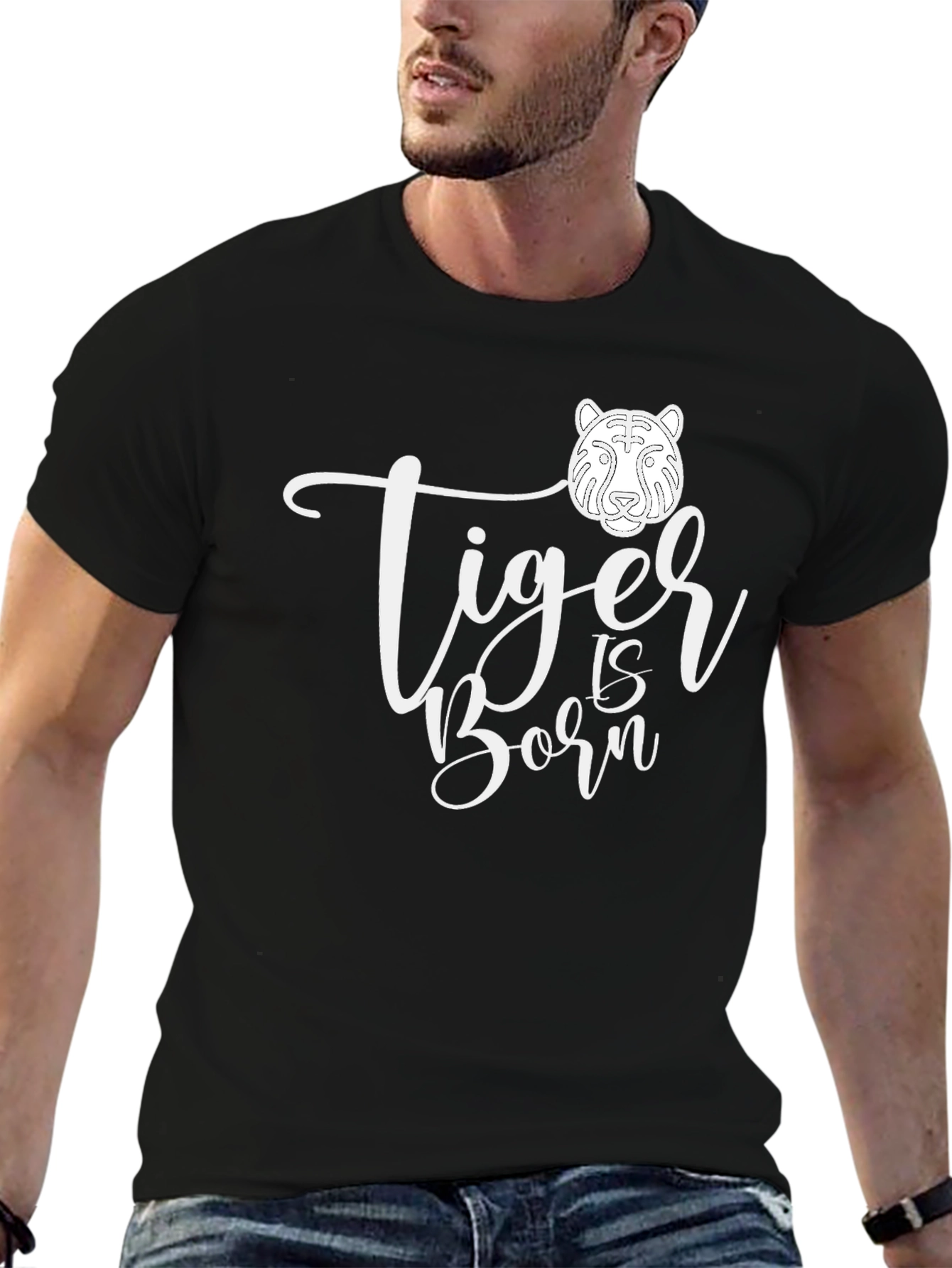 Tiger Is Born Black Graphic Tee