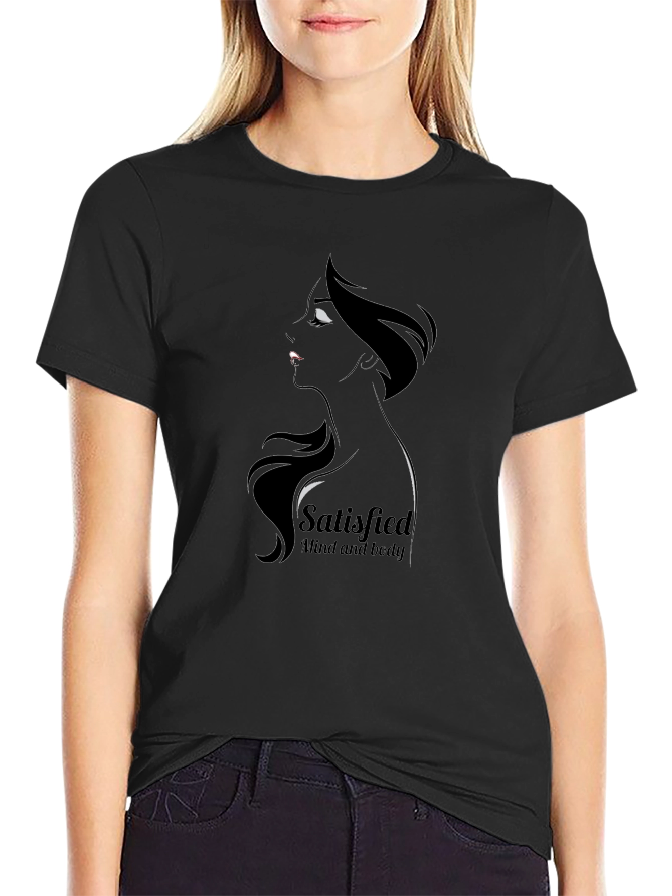 Satisfied Mind & Body Graphic Tee - Black