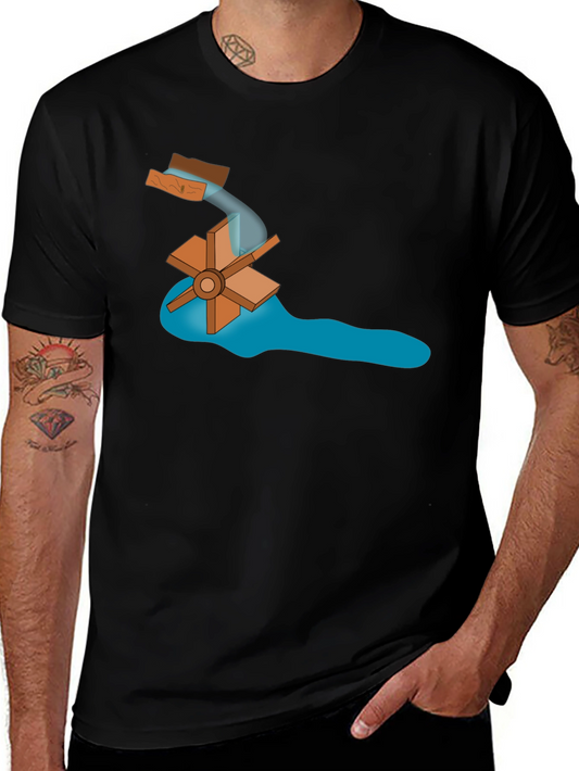 Water Wheel Graphic Tee -  Sustainable Energy Style