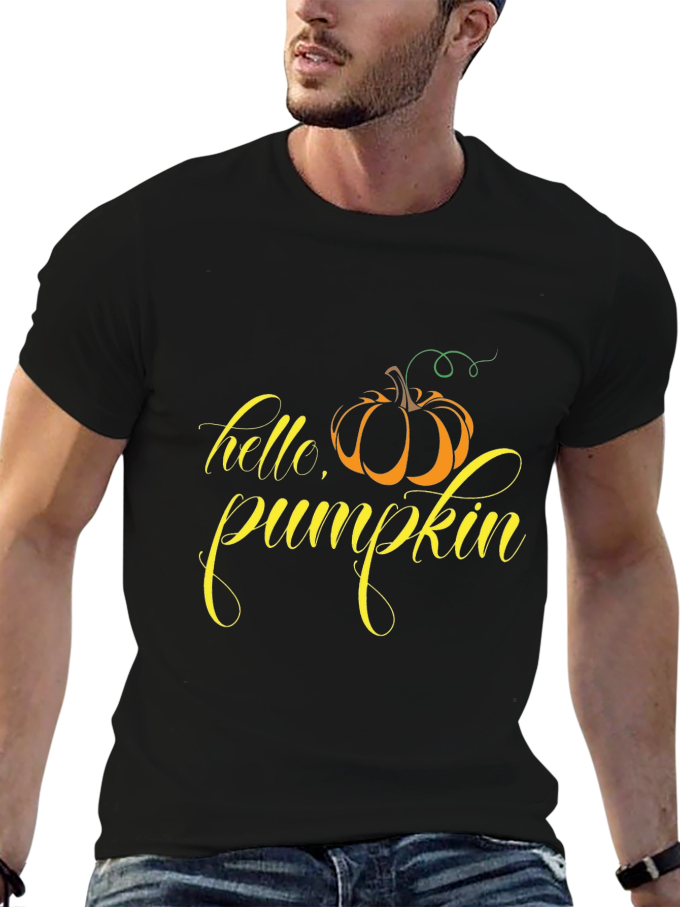 Hello Pumpkin Black Graphic Tee