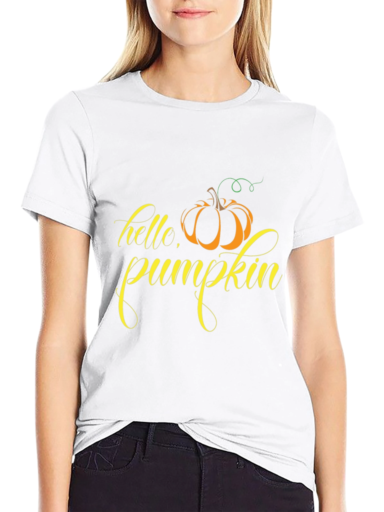 Hello Pumpkin Black Graphic Tee