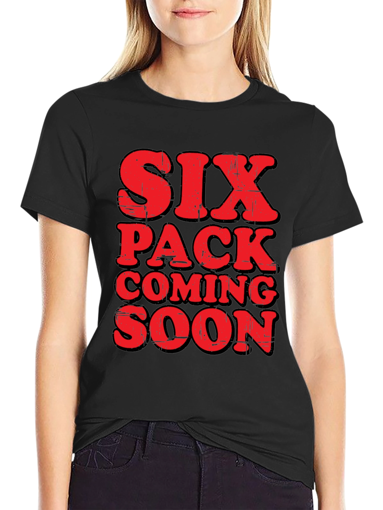 Funny Six Pack Coming Soon Graphic T-Shirt