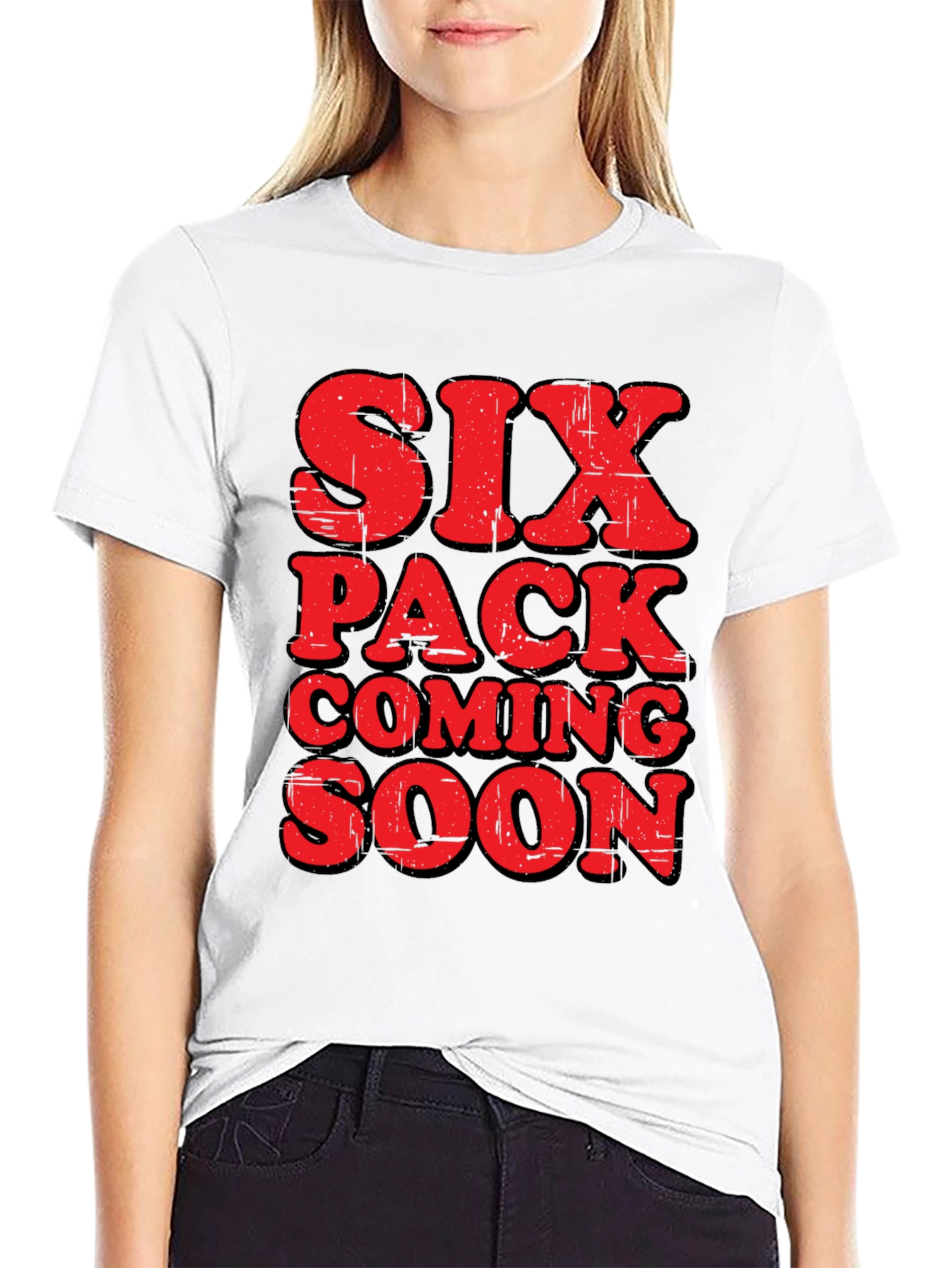 Funny Six Pack Coming Soon Graphic T-Shirt