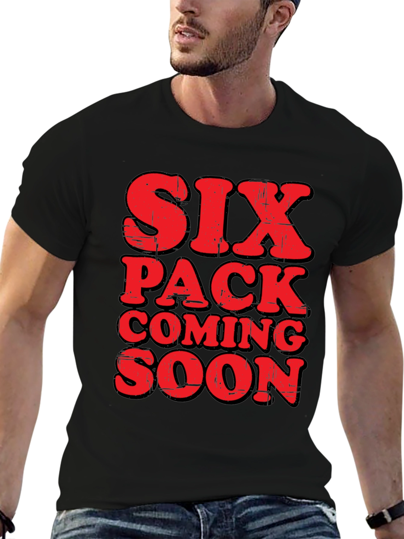 Funny Six Pack Coming Soon Graphic T-Shirt