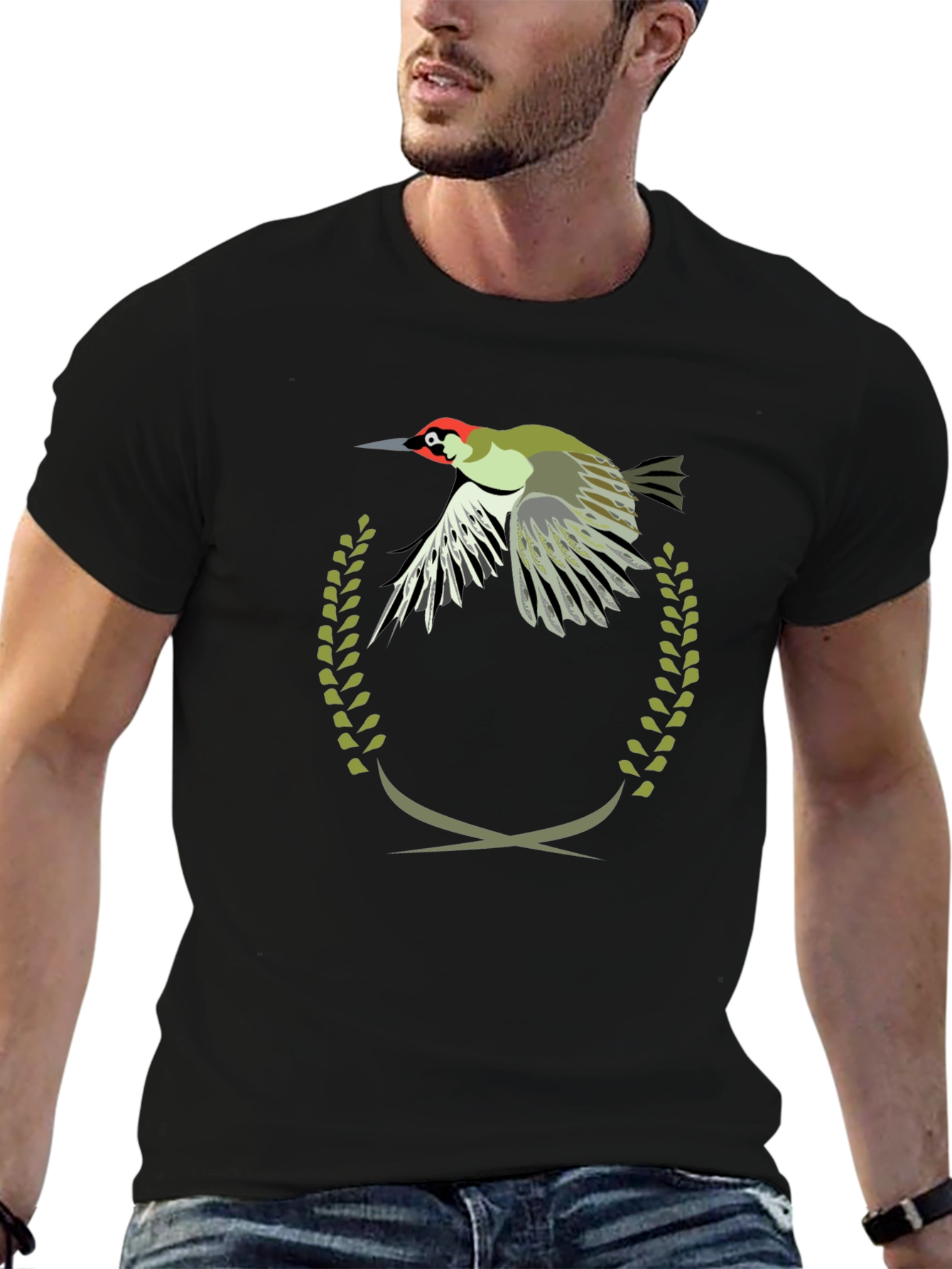 Woodpecker Emblem Tee - Unique Graphic Print T-Shirt