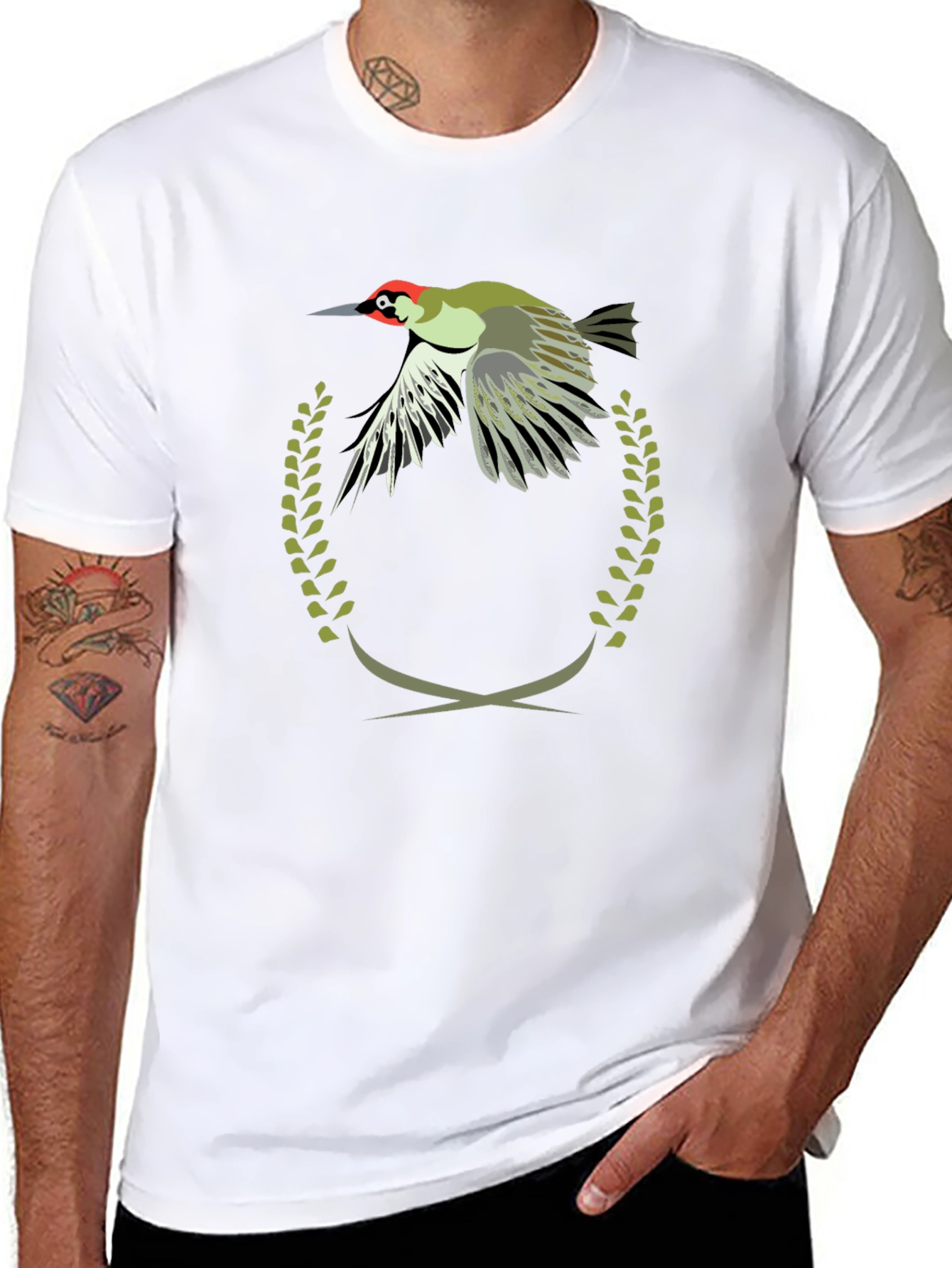 Woodpecker Emblem Tee - Unique Graphic Print T-Shirt