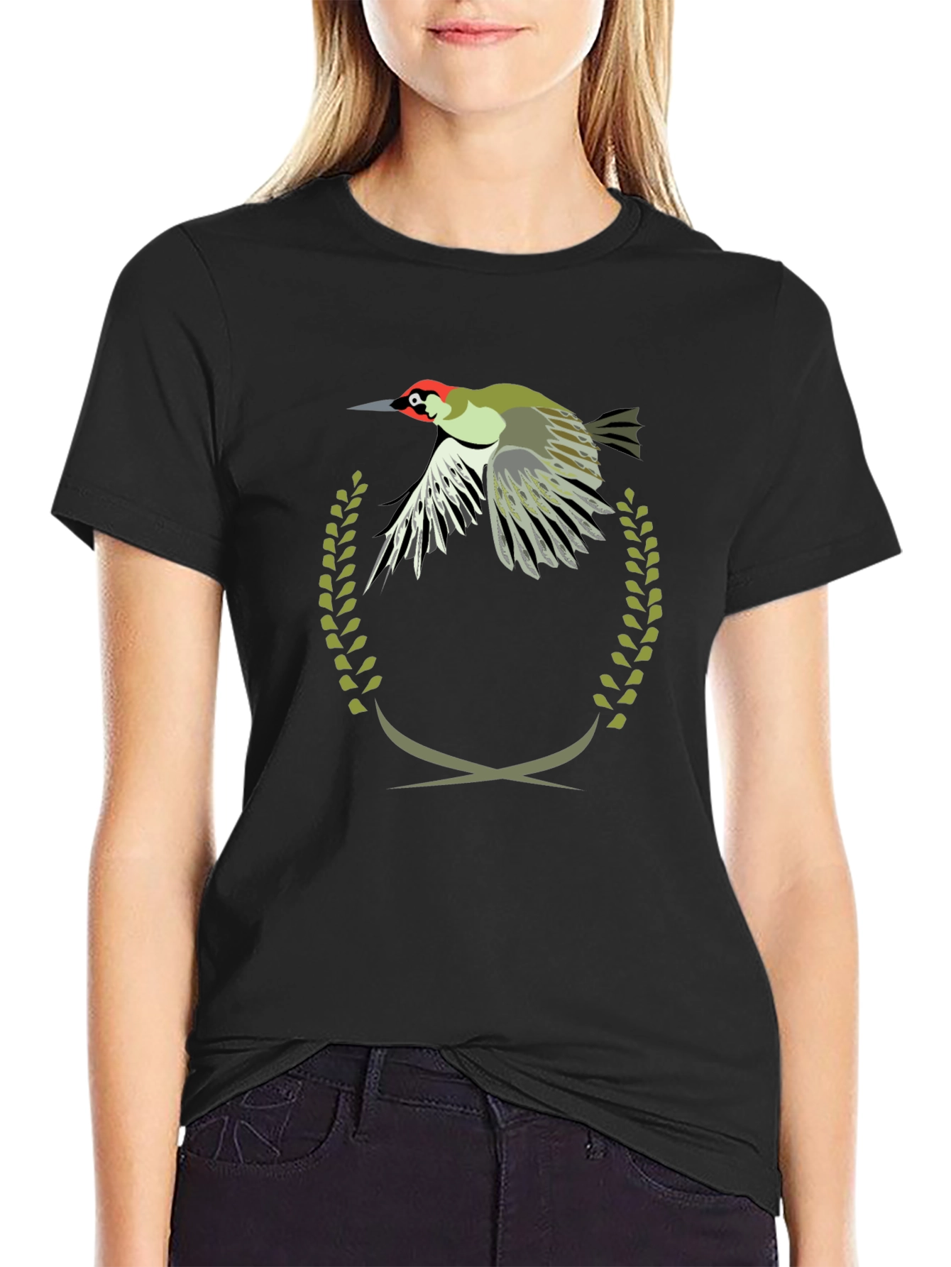 Woodpecker Emblem Tee - Unique Graphic Print T-Shirt
