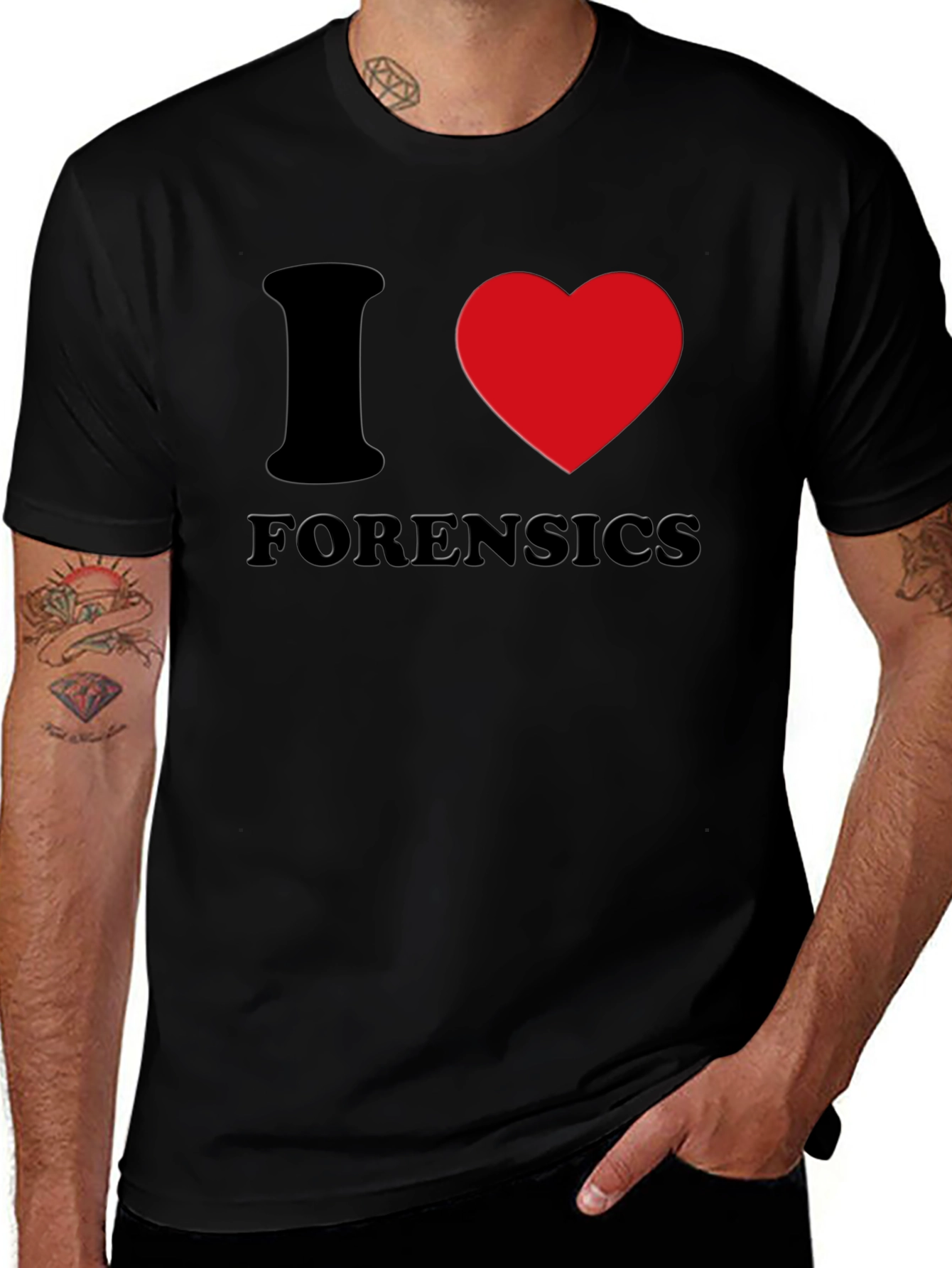 I Heart Forensics Black T-Shirt