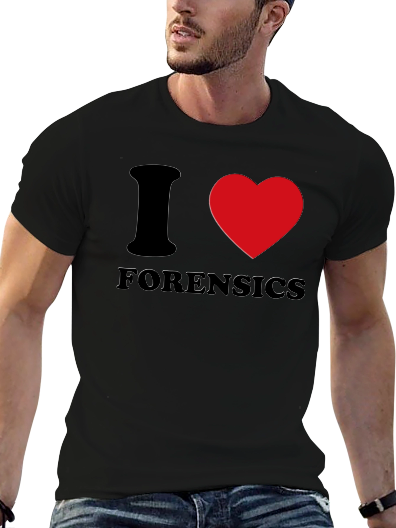 I Heart Forensics Black T-Shirt