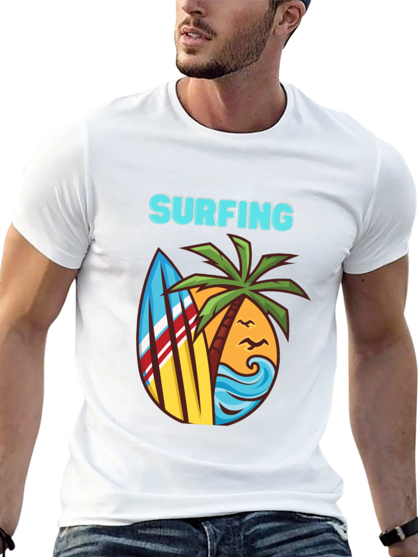 Surfing T-Shirt - Beach Theme Graphic Tee
