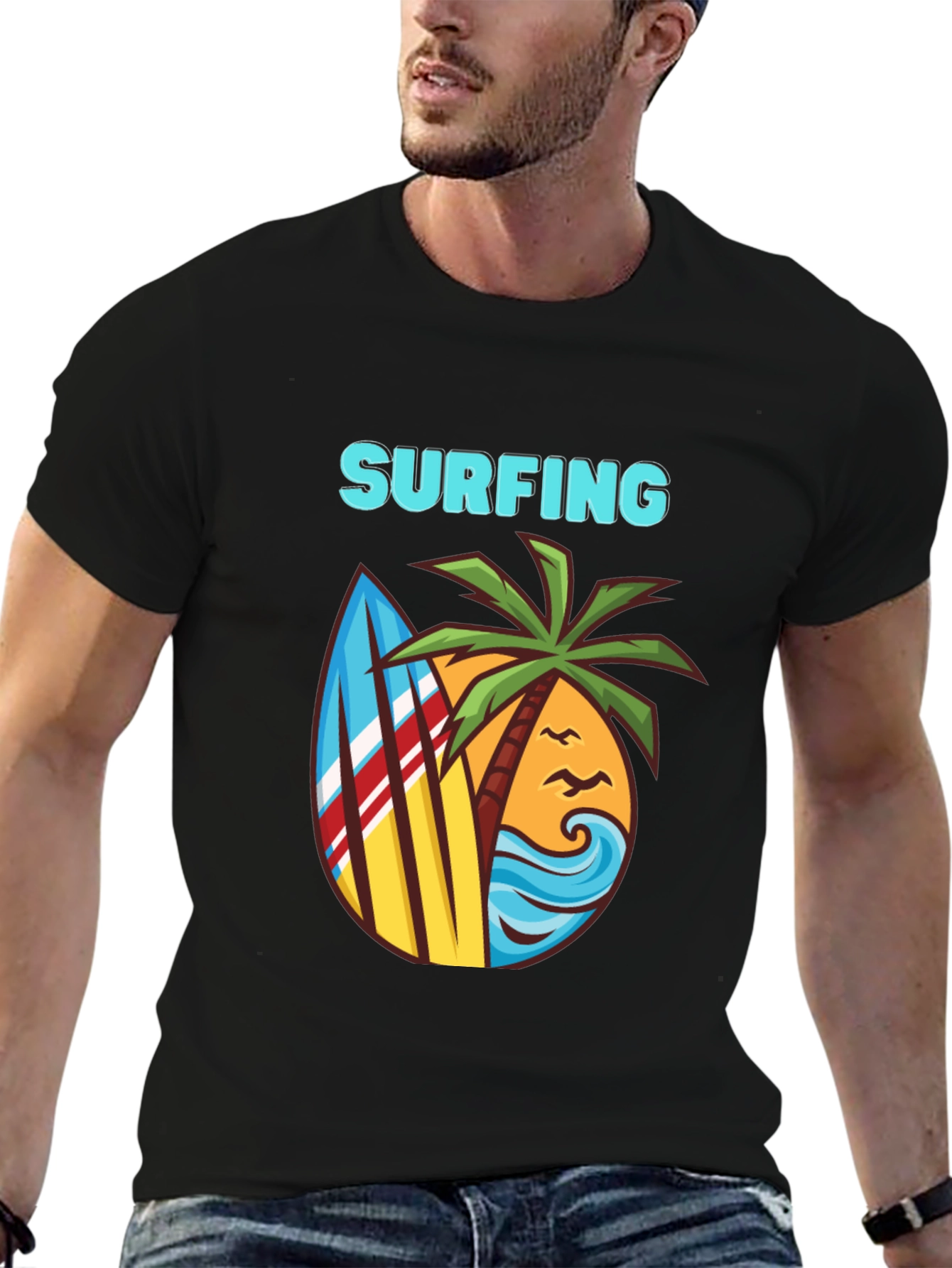 Surfing T-Shirt - Beach Theme Graphic Tee