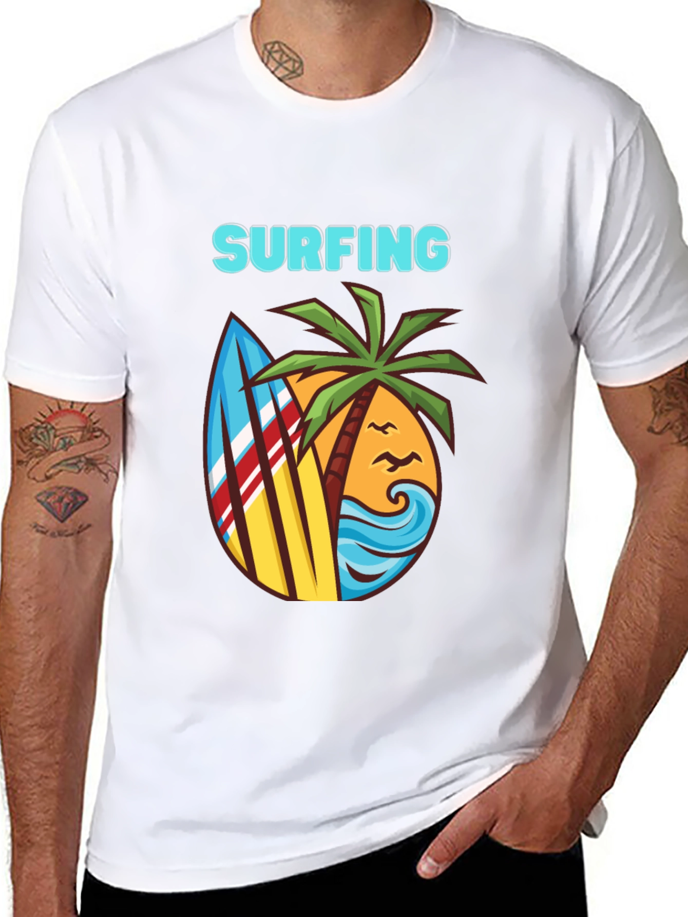 Surfing T-Shirt - Beach Theme Graphic Tee