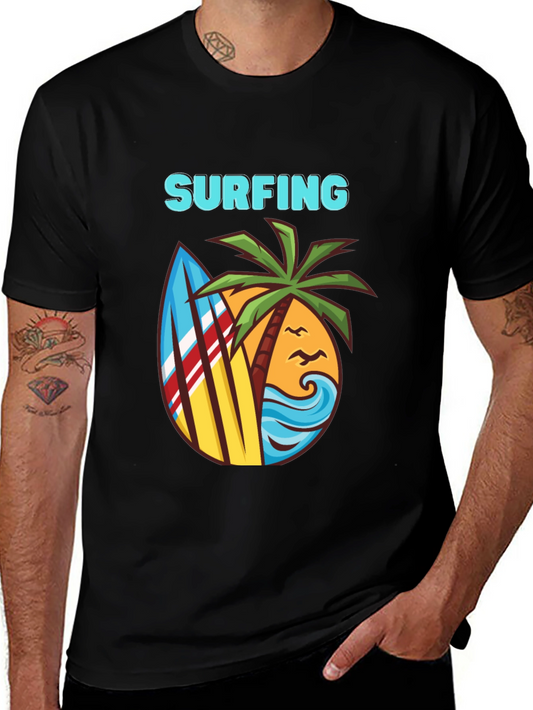 Surfing T-Shirt - Beach Theme Graphic Tee