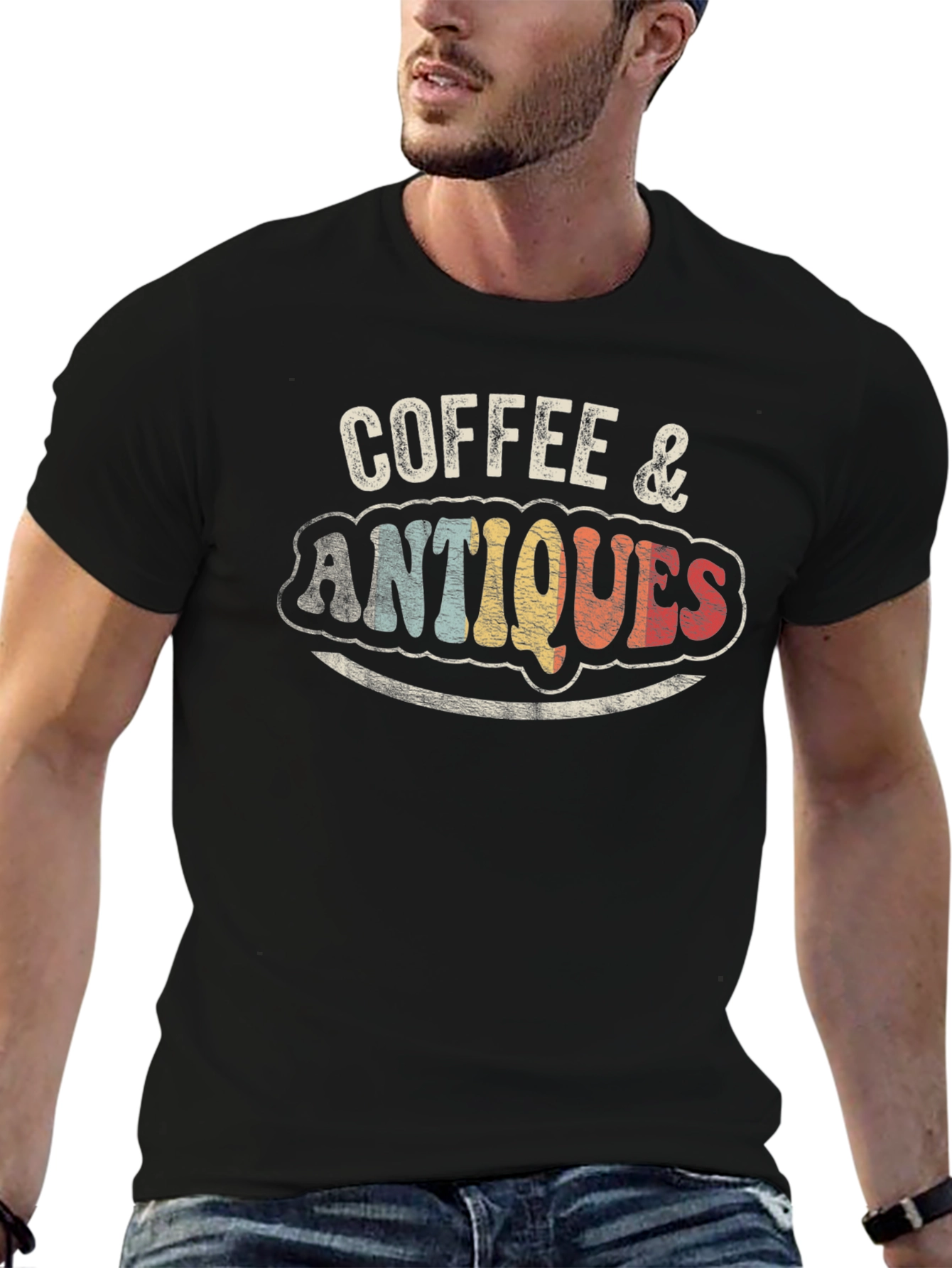 Coffee & Antiques Retro Graphic T-Shirt