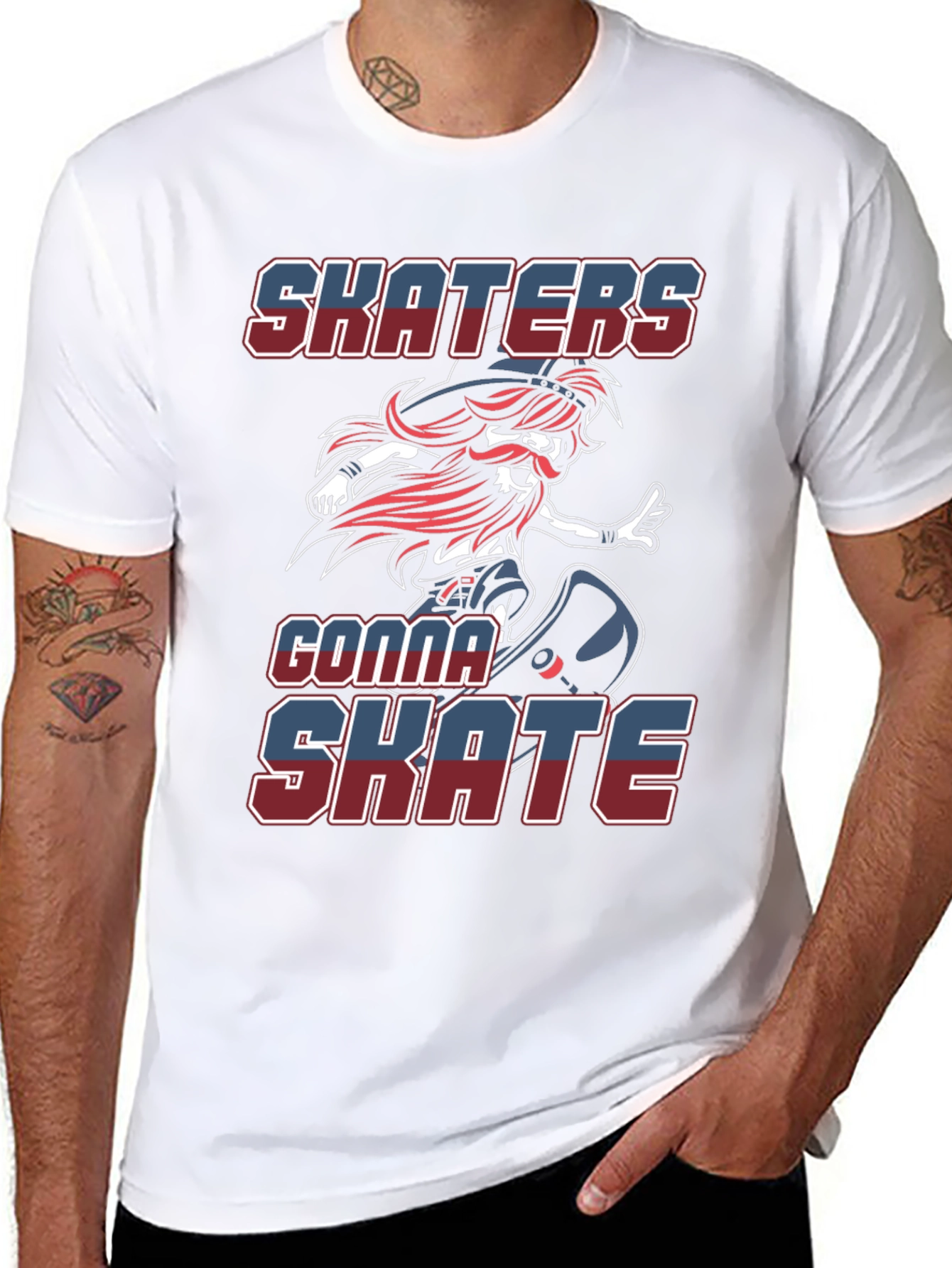 Skaters Gonna Skate Graphic Tee - Cool Design